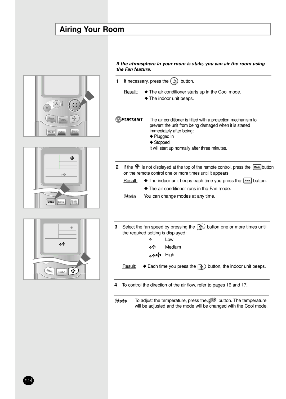 Samsung APC3270B/UMG manual Airing Your Room 