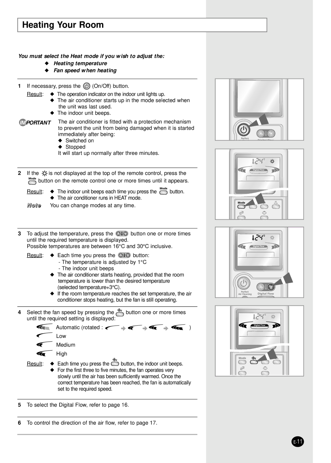 Samsung APH289SEG/XFO, APH289SEF/XFO manual Heating Your Room 