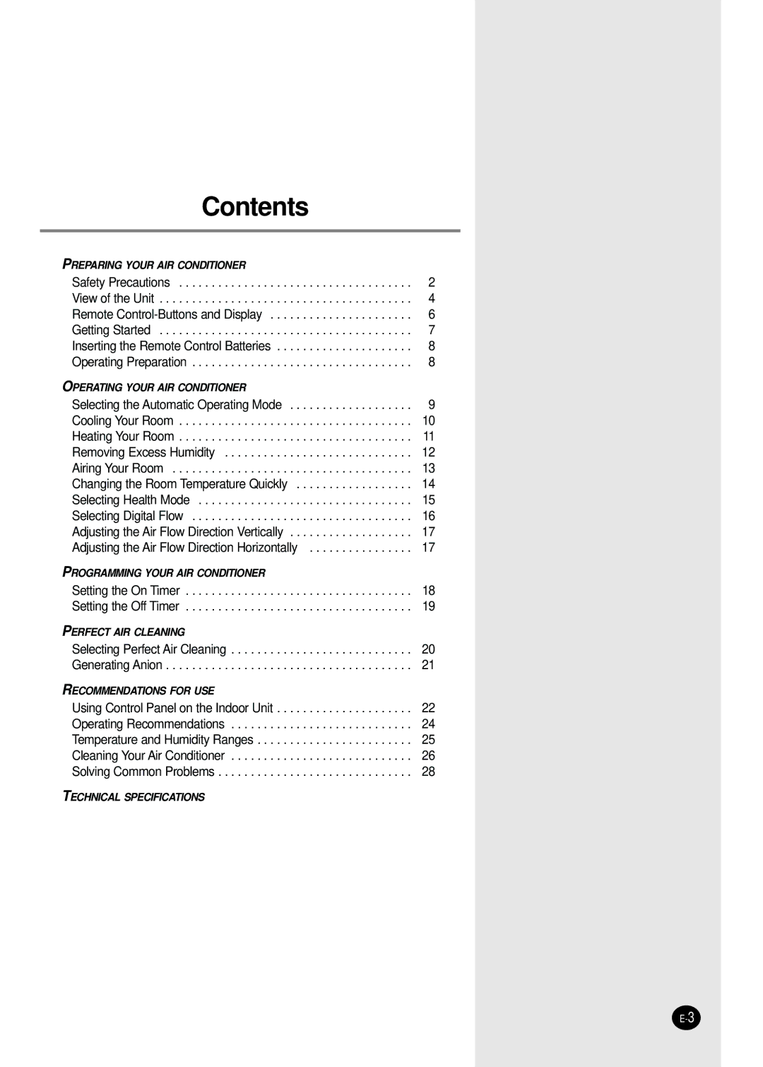 Samsung APH289SER/XFO, APH289SEF/XFO, APH289SEG/XFO manual Contents 