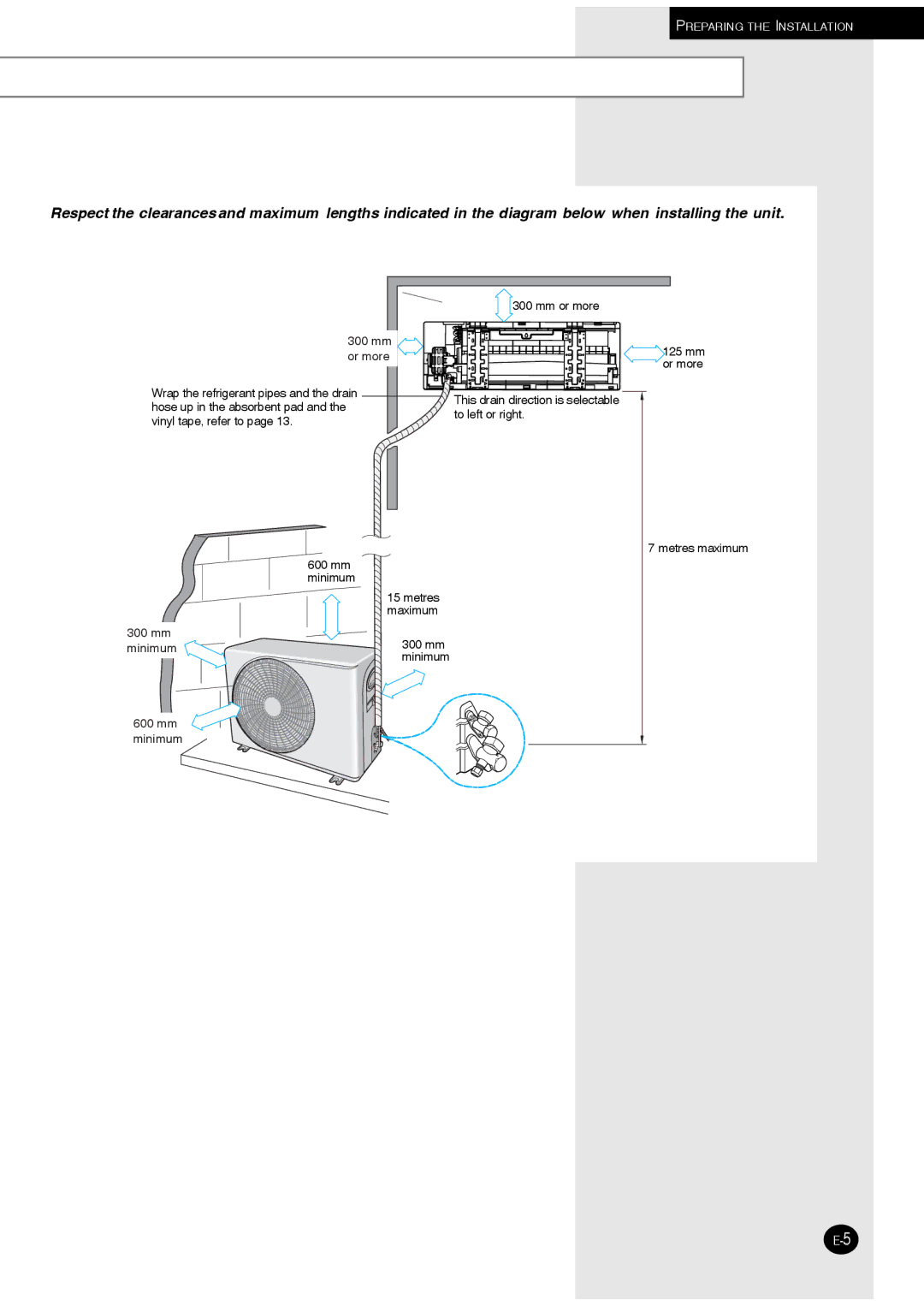 Samsung AQ07XLNSER, AQ07XLXSER, AQ09XLNSER, AQ09XLXSER manual Preparing the Installation 