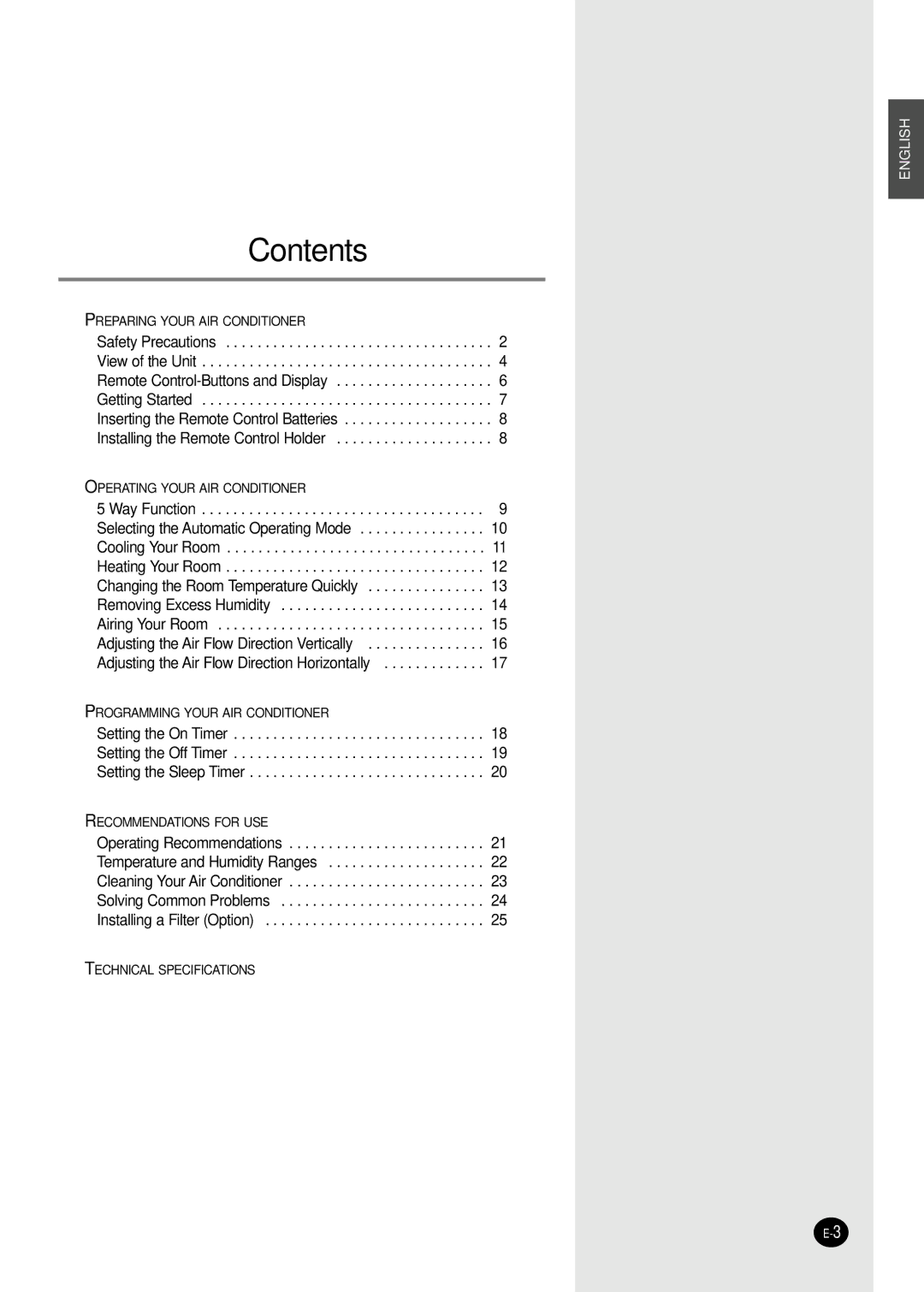 Samsung AQ09A5(6)MAF manuel dutilisation Contents 