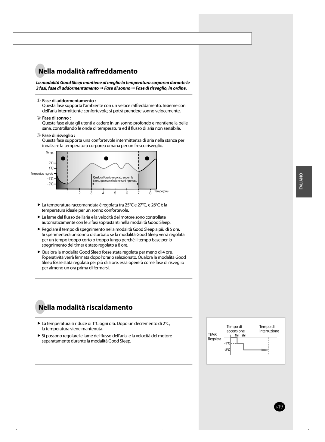 Samsung AQ09FBX, AQ09FAN, AQ09FAX, AQ18FAN, AQ09FBN manual Nella modalità raﬀreddamento 