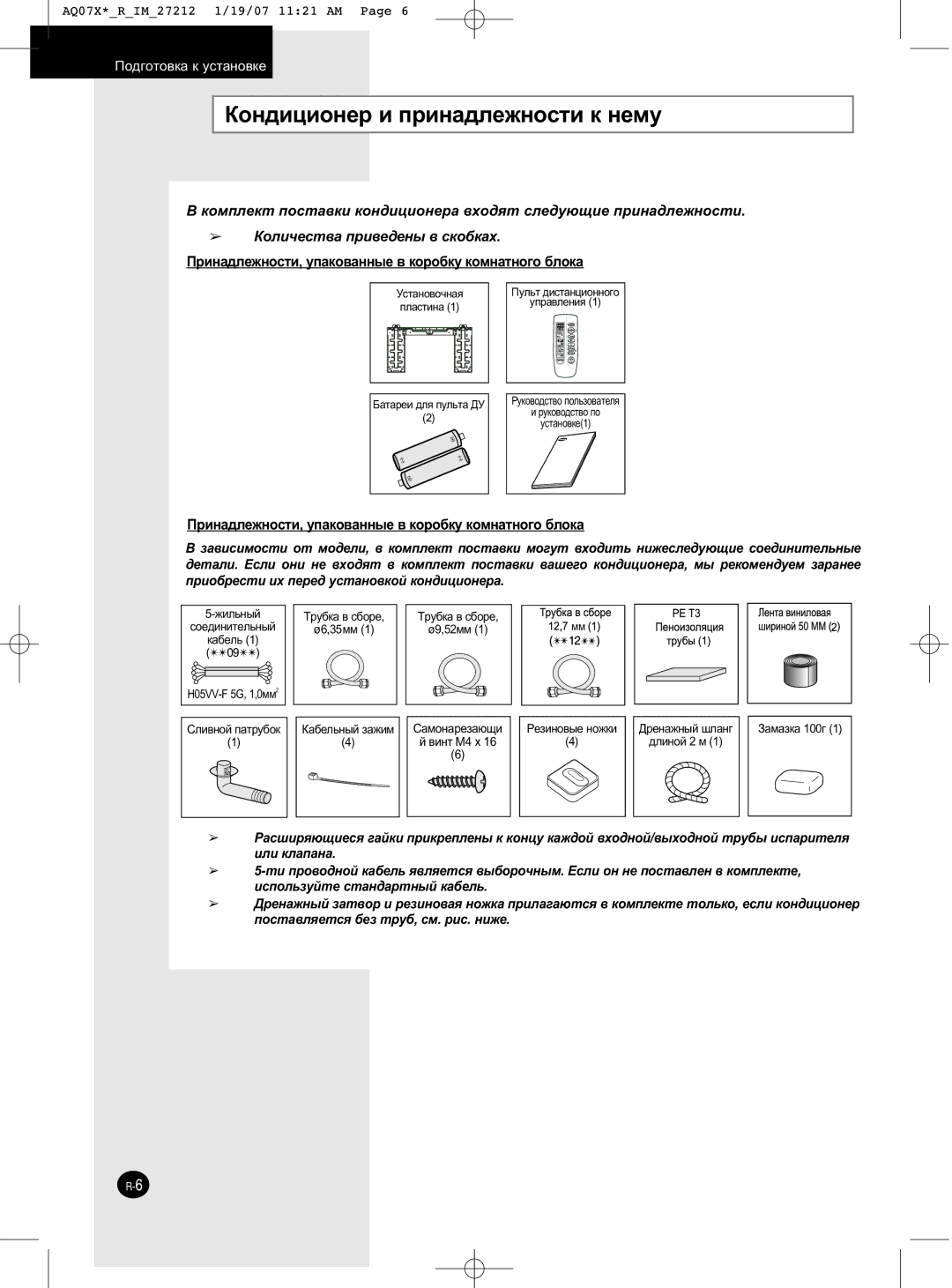 Samsung AQ09NLXSER, AQ09NLNSER manual ÄÓÌ‰ËˆËÓÌÂ Ë ÔËÌ‡‰ÎÂÊÌÓÒÚË Í Ìâïû, Êëî¸Ì˚È 