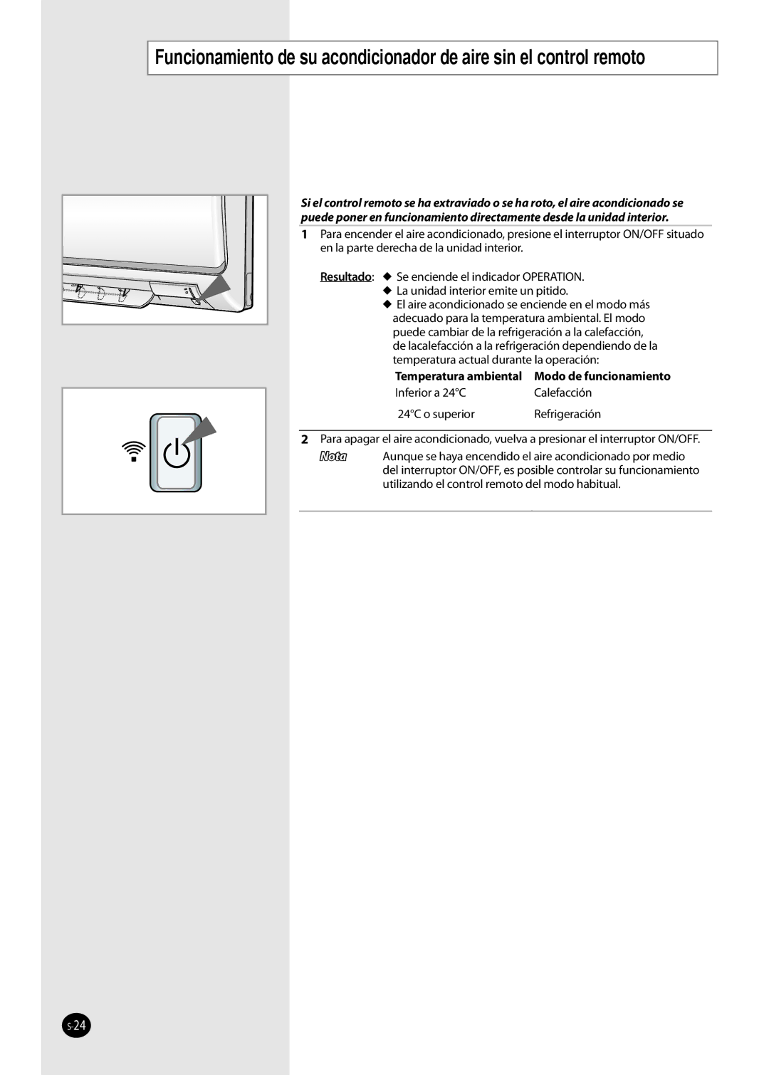 Samsung AQ12NSBN, AQ09NSAN, AQ09NSAX, AQ12NSAX, AQ12NSAN, AQ12FKN Aunque se haya encendido el aire acondicionado por medio 