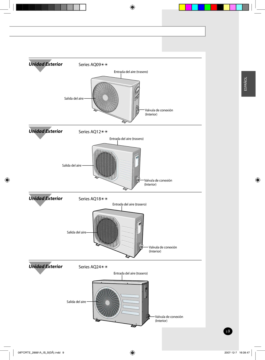 Samsung AS12FCXMID, AQ09NSAN, AQ12FCX, AQ09NSAX, AQ12NSAX, AQ12NSAN Series AQ09, Series AQ12, Series AQ18, Series AQ24 