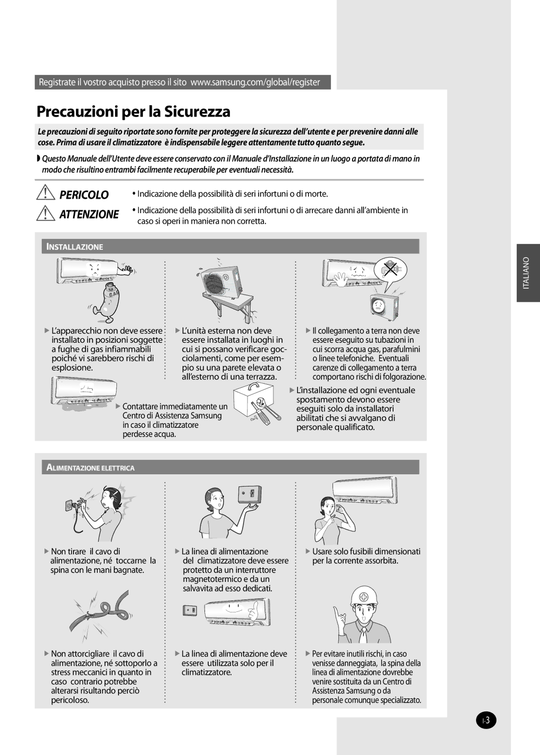 Samsung AQ12NSDN Caso si operi in maniera non corretta, L’unità esterna non deve, Fughe di gas infiammabili, Esplosione 