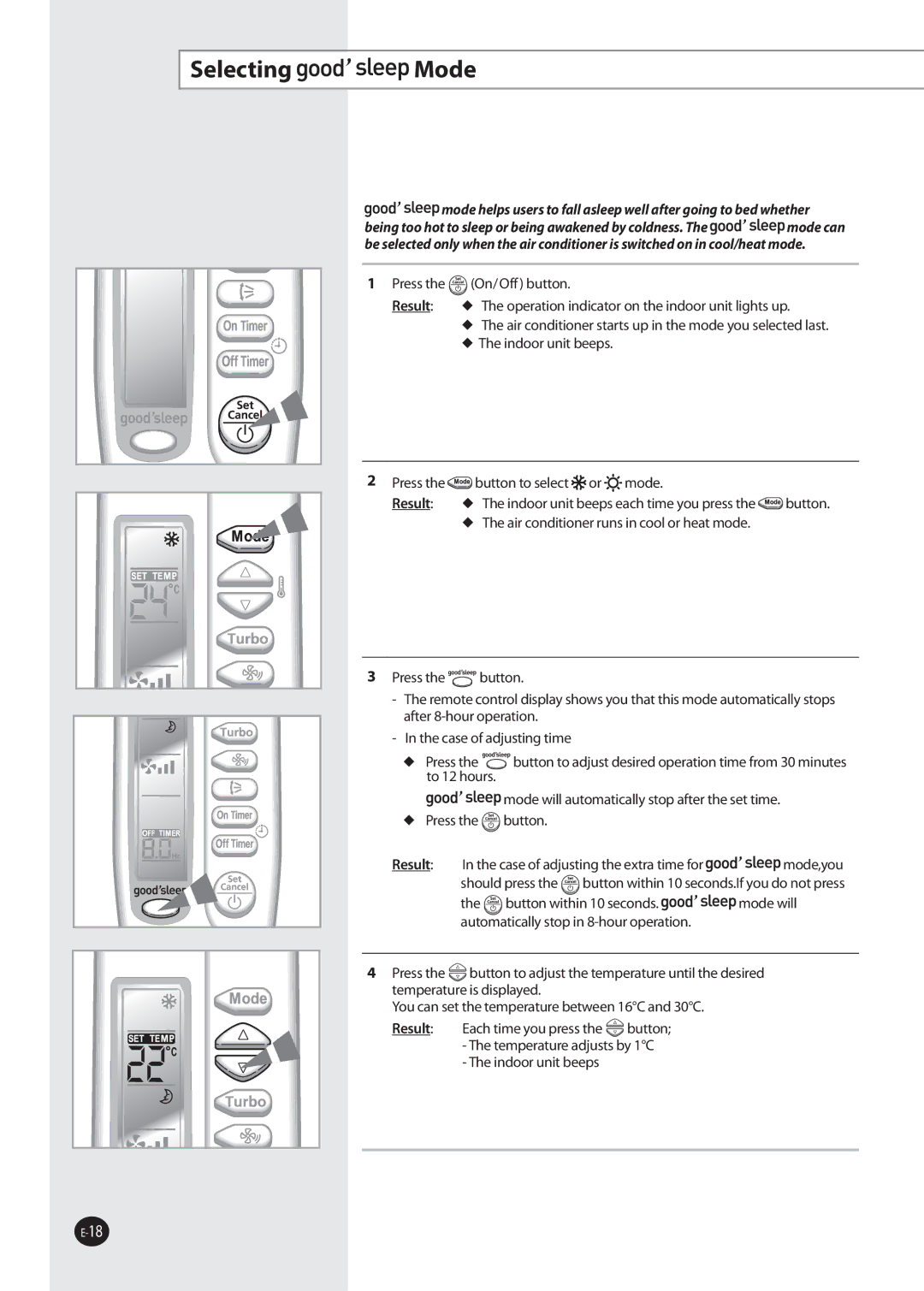 Samsung AQ09UUAXMID, AQ09NSDX, AQV12FKX, AQV12FKN, AQ09NSDN, AQV24VBEN, AQV18NSCN, AQV24VBEX, AQV24NSBN, AQV18NSCX Selecting Mode 