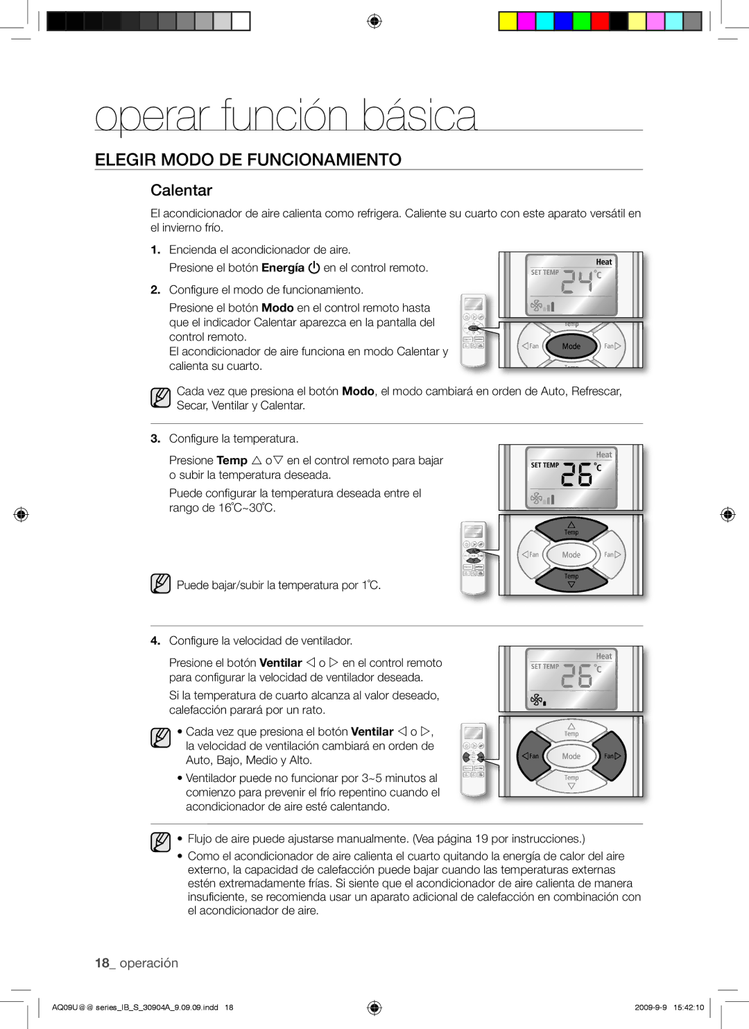 Samsung AQ12UUAXMID, AQ09UUANMID, AQ24UUAXMID, AQ12UUANMID, AQ24UUANMID, AQ18UUAXMID, AQ18UUANMID, AQ09UUAXMID manual Calentar 