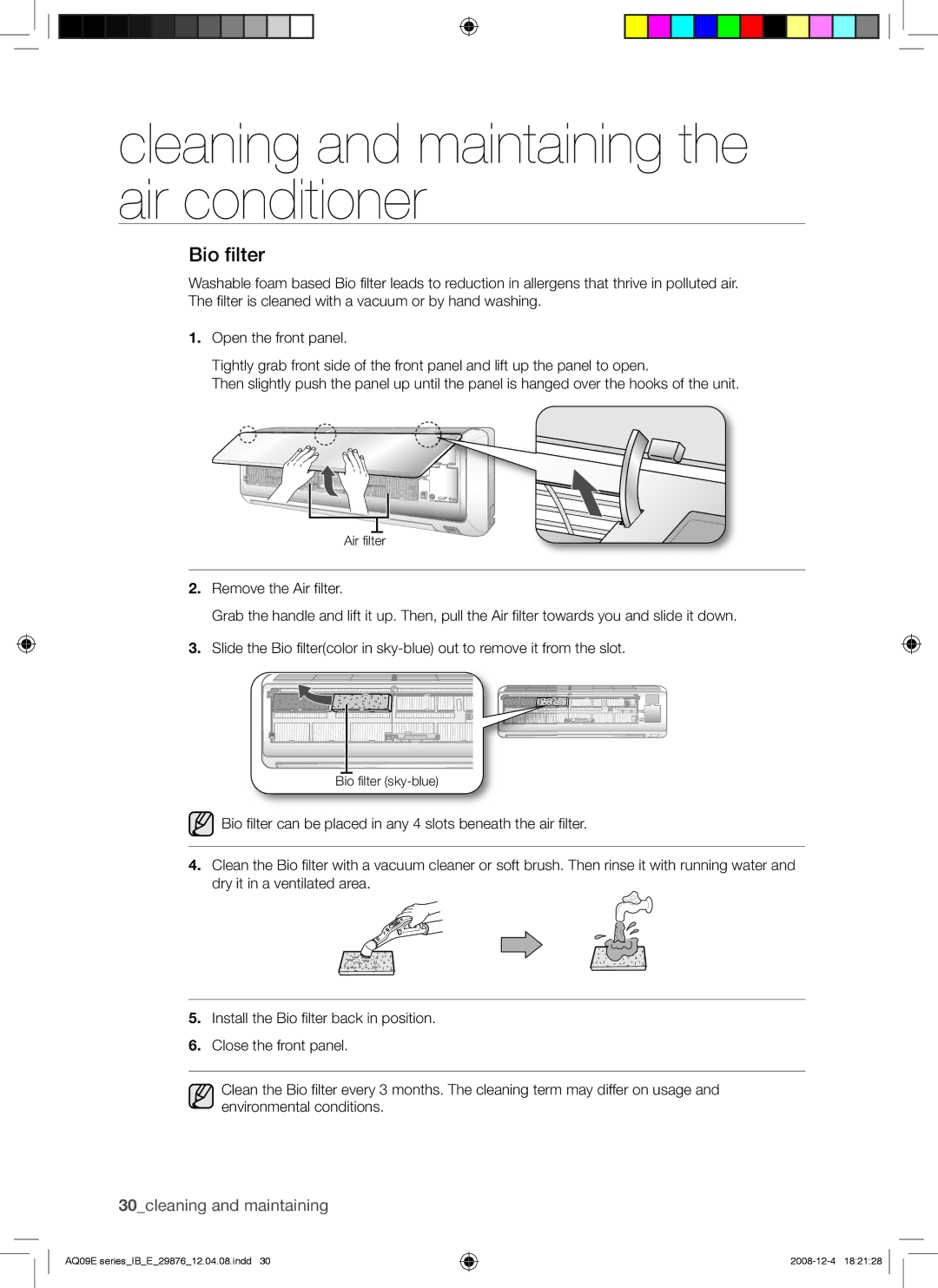 Samsung AQ12EANSER, AQ18EAXSER, AQ24EANSER, AQ24EAXSER, AQ12EAXSER, AQ18EANSER manual Bio filter 