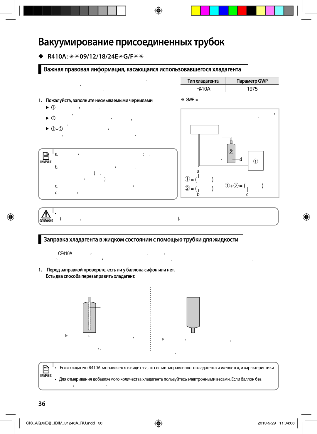 Samsung AQ12ESGXSER, AQ12EWFNSER, AQ09ESGNSER, AQ09EWGXSER, AQ12EWGNSER, AQ09ESGXSER manual Параметр GWP, 1975, Кг + =, Сифон 