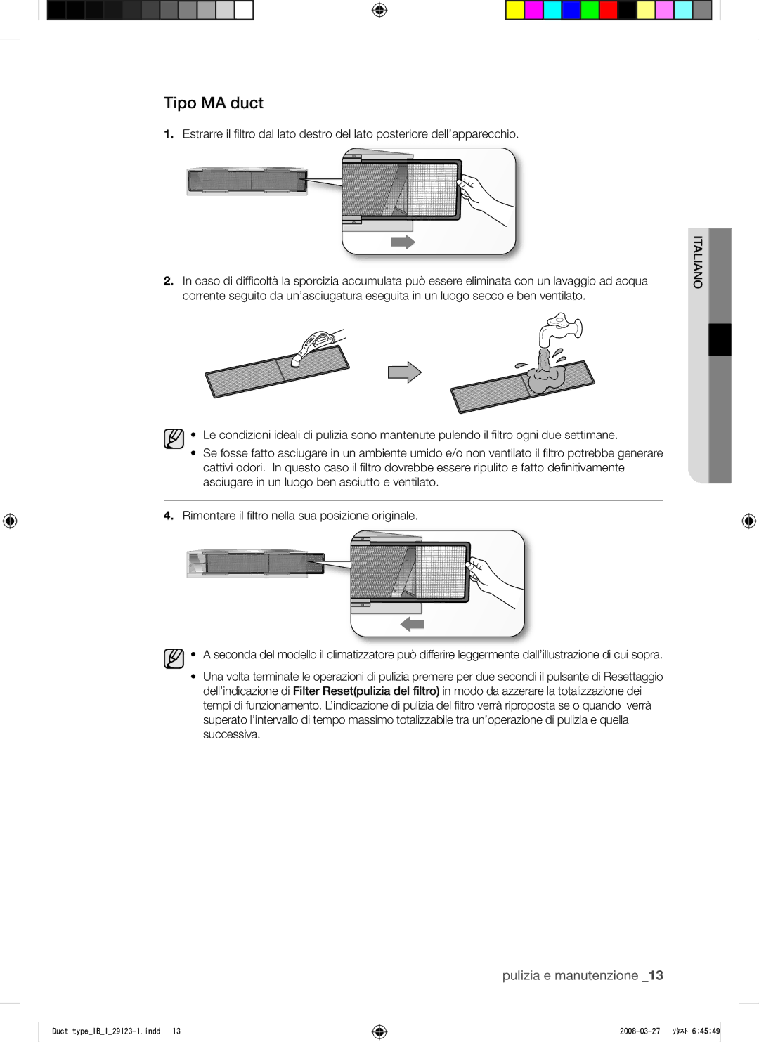 Samsung AQ12FCX manual Tipo MA duct 