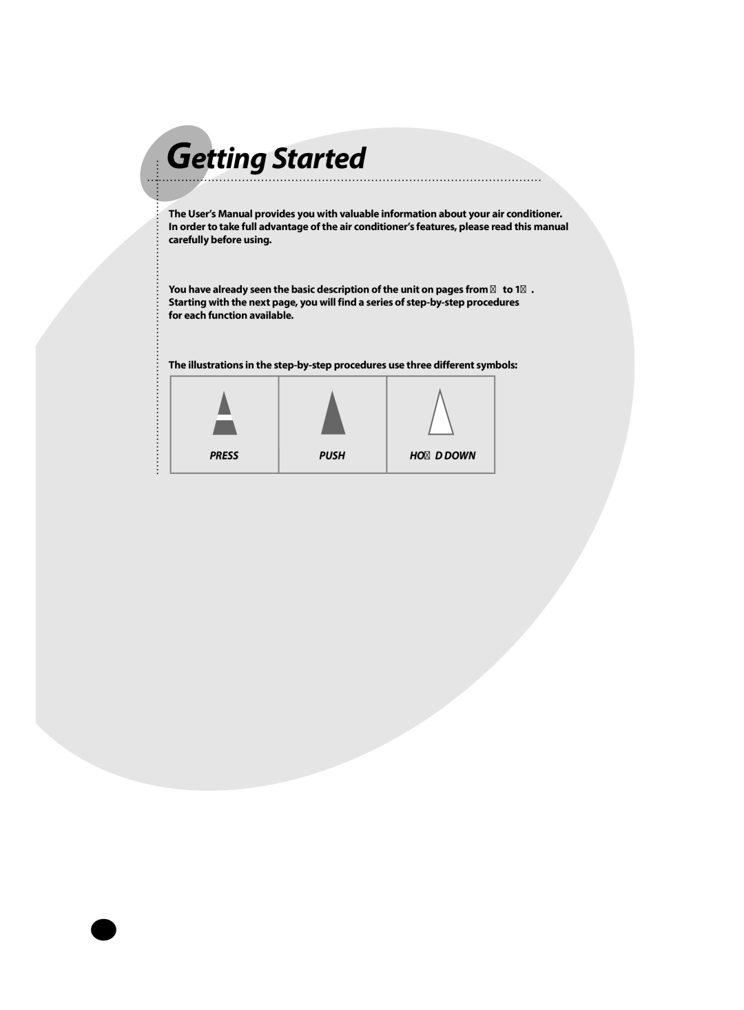 Samsung AQ12TAXSER, AQ12TANSER manual Getting Started 