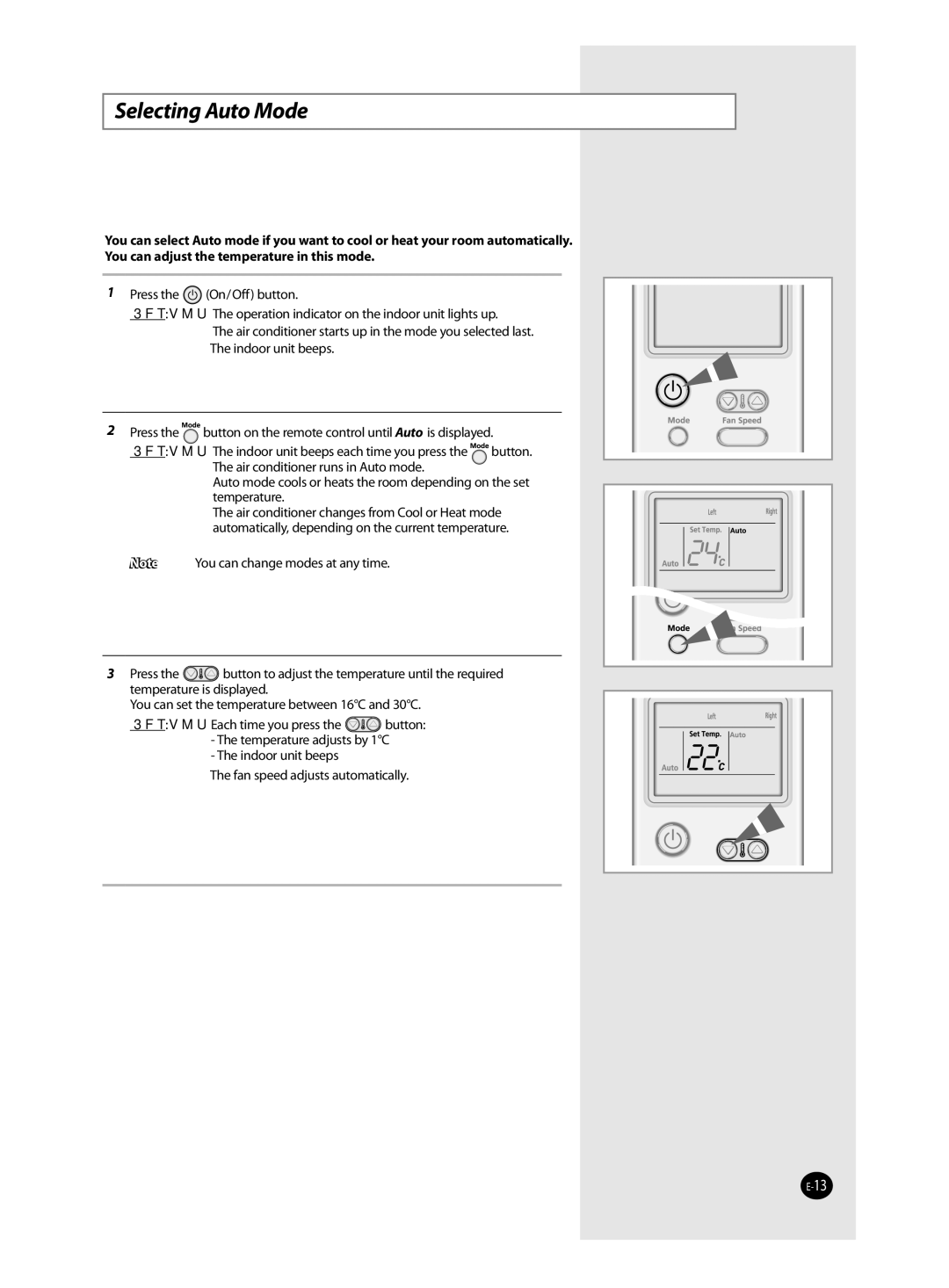 Samsung AQ12TANSER, AQ12TAXSER manual Selecting Auto Mode, Result 