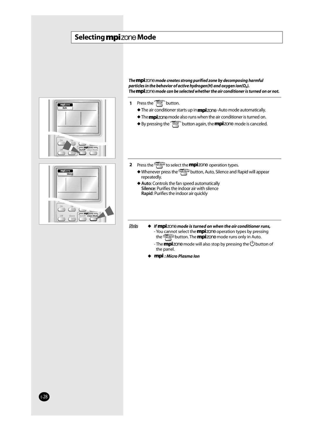 Samsung AQ12TAXSER, AQ12TANSER manual  Micro Plasma Ion 