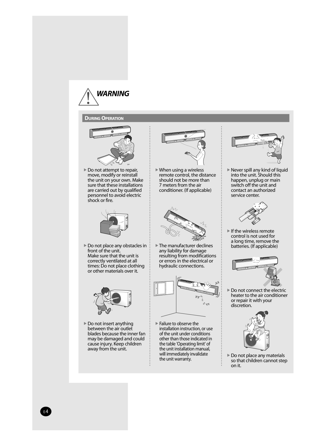 Samsung AQ12TAXSER, AQ12TANSER manual During Operation 