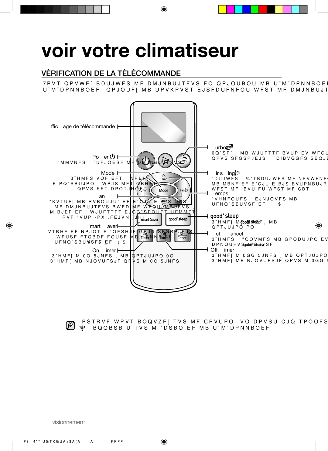 Samsung AQ12UGAN, AQ12UGAX, AQ18UGAN, AQ12UGBX, AQ24UGAN, AQ24UGAX, AQ12UGBN, AQ09UGBN, AQ09RGAX Vérification DE LA Télécommande 