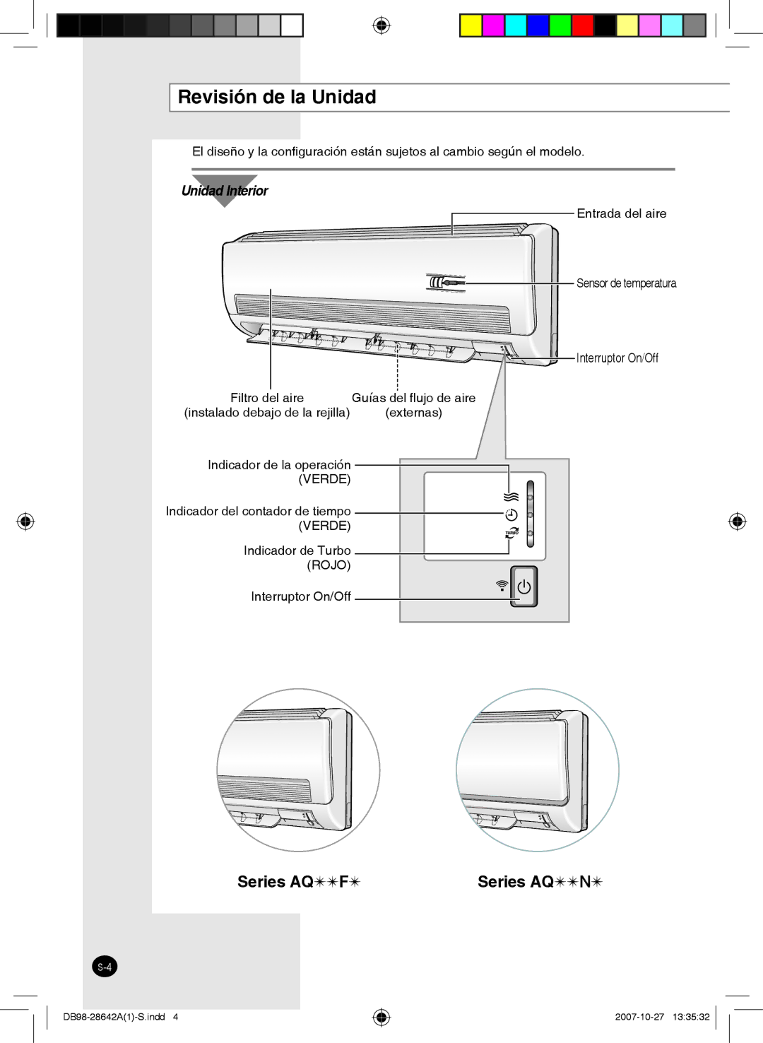 Samsung AQ09FCXMID, AQ18FCNMID, AQ12FENMID, AQ09FCNMID, AQ12FEXMID Revisión de la Unidad, Indicador del contador de tiempo 