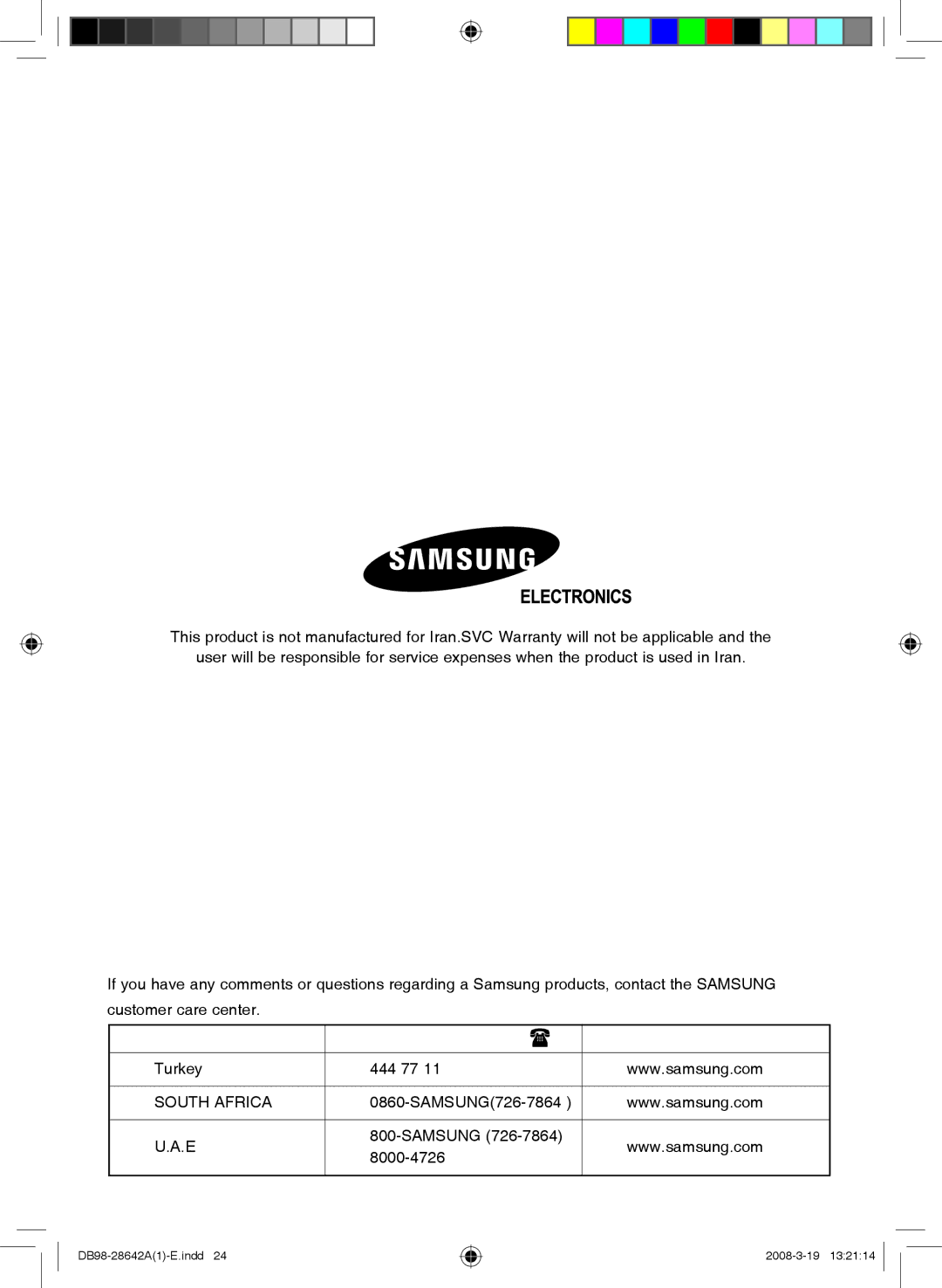 Samsung AQ18FCXMID, AQ18FCNMID, AQ12FENMID, AQ09FCNMID, AQ09FCXMID, AQ12FEXMID manual Contact Samsung World Wide 