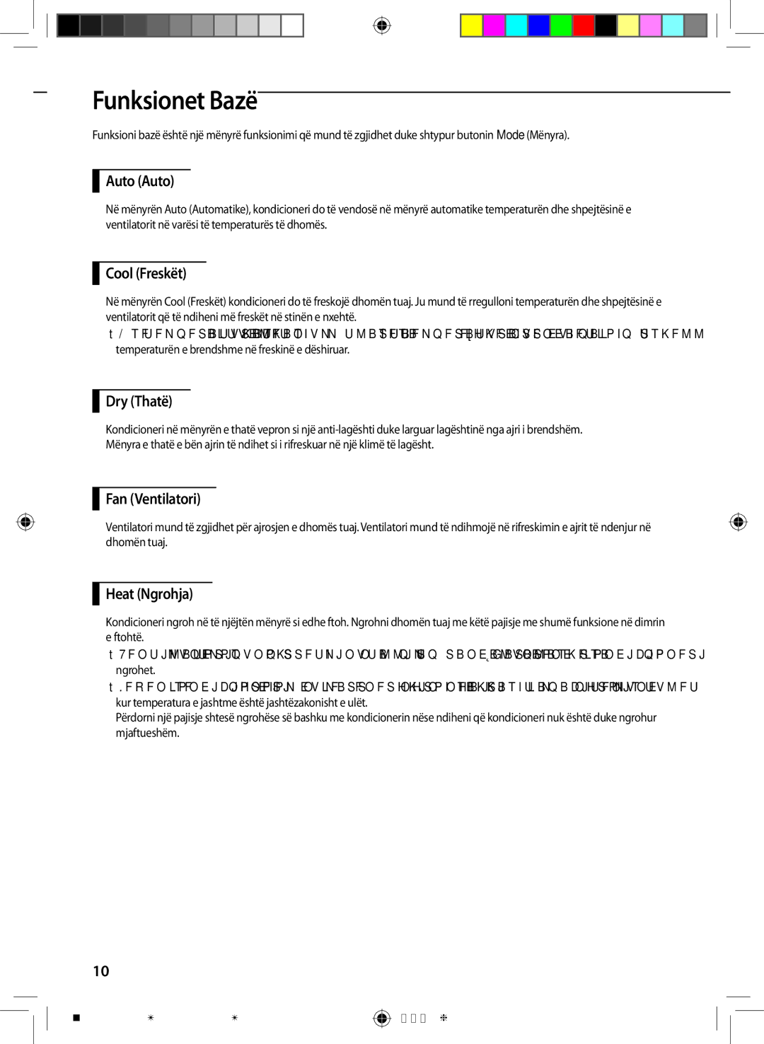 Samsung AQ12TSBNCEE, AQ24TSBN, AQ18TSBX, AQ24TSBX, AQ09TSBX, AQ12TSBXCEE, AQ09TSBN, AQ18TSBNCEE, AQ18UGANEUR Funksionet Bazë 