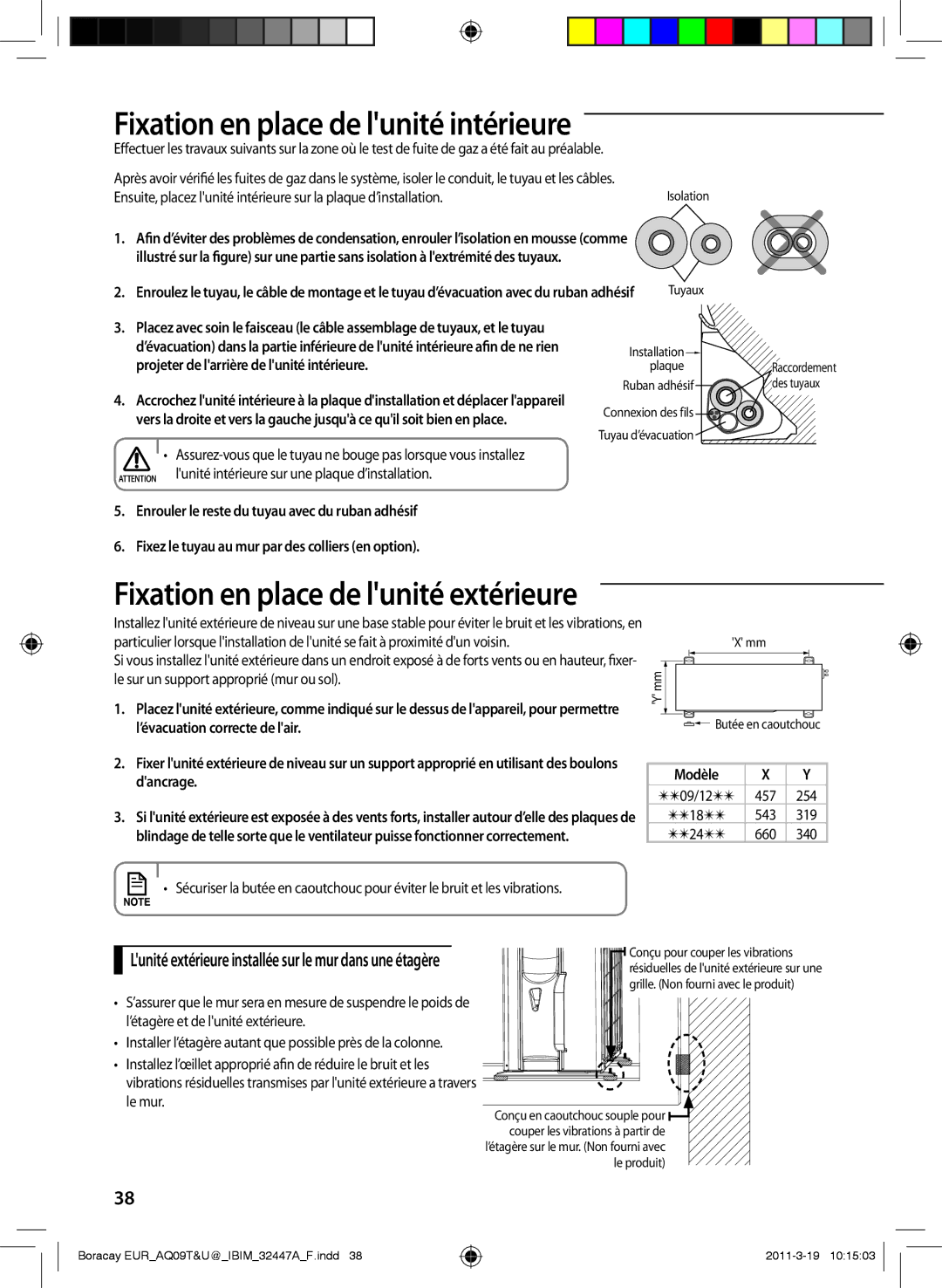 Samsung AQ12TSBNEUR, AQ18UGAN, AQ24TSBXEUR, AQ18TSBN, AQ12UGFN manual Fixation en place de lunité intérieure, Modèle Dancrage 