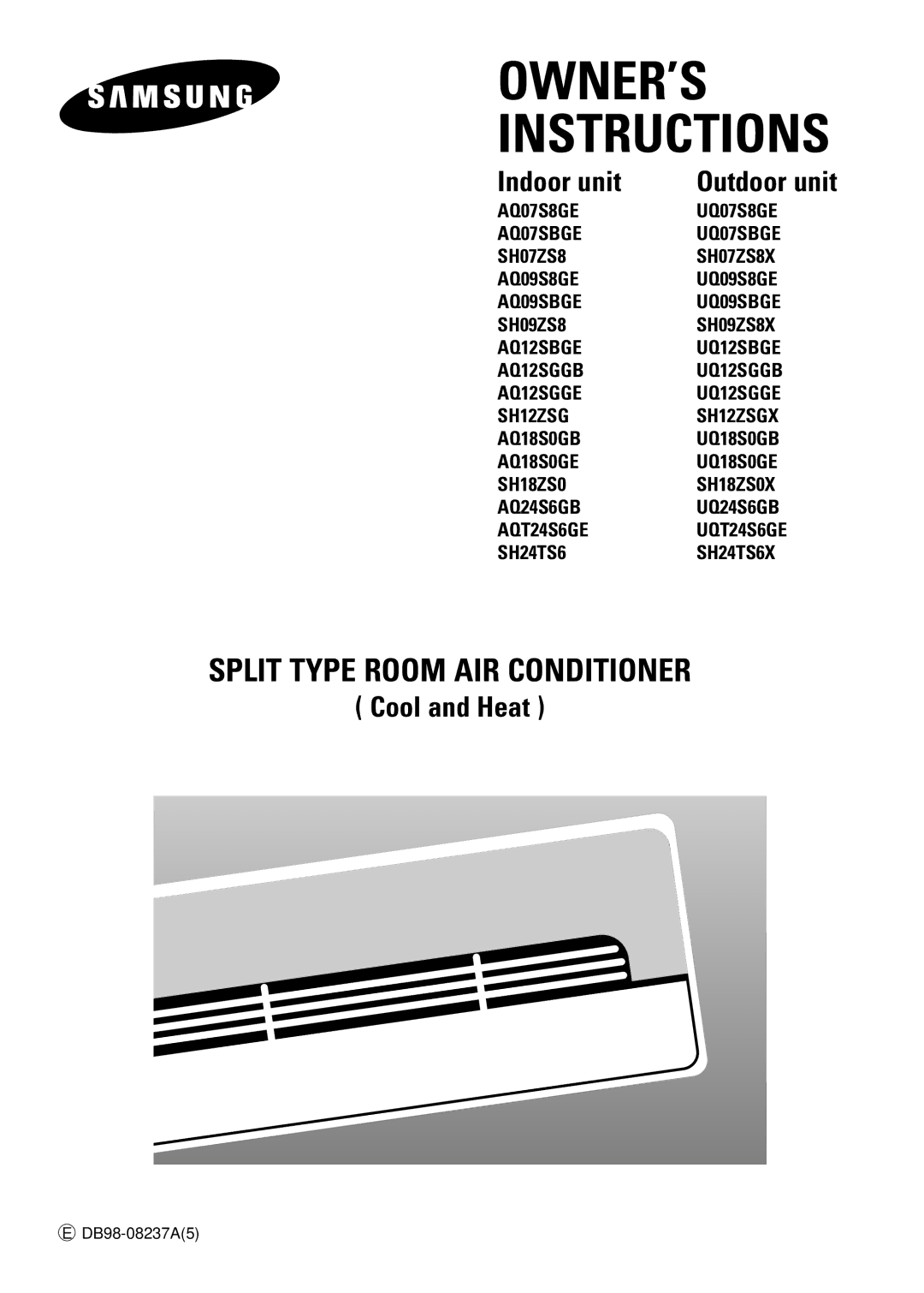 Samsung SH07ZS8X, SH09ZS8X, SH12ZSGX manual ¢Hie 