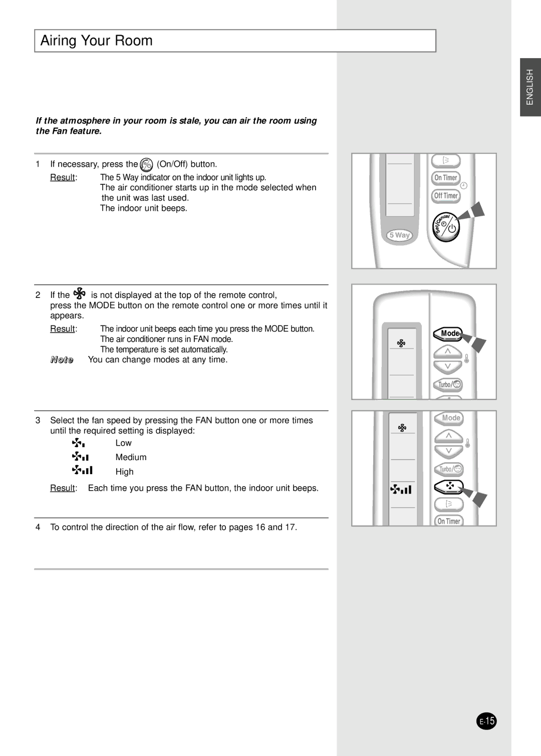 Samsung AQ30C1(2)BC installation manual Airing Your Room 