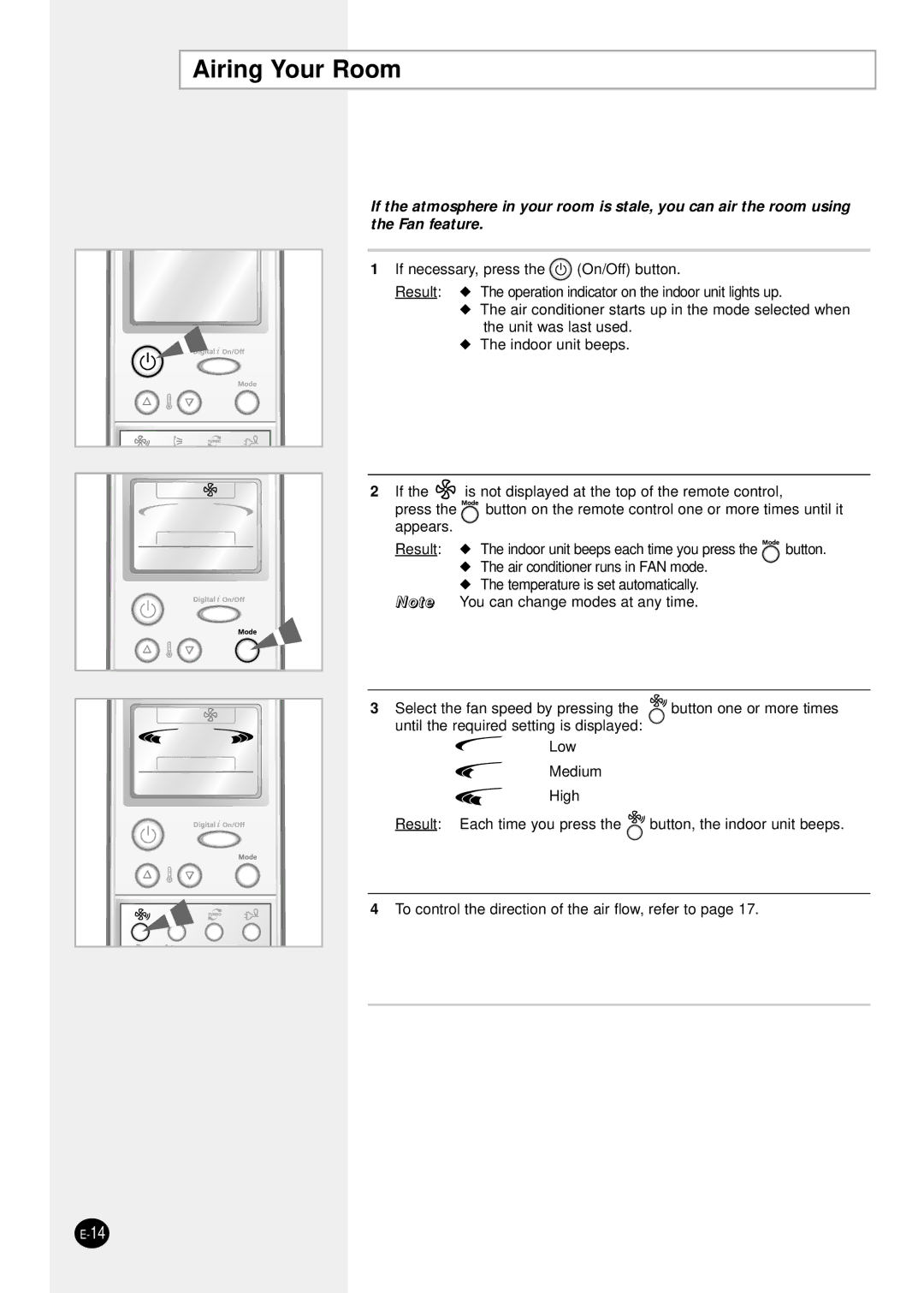 Samsung AQT18P0GE-HAC, AQT18P0GB/UMG, AQT24P6GB/UMG manual Airing Your Room 