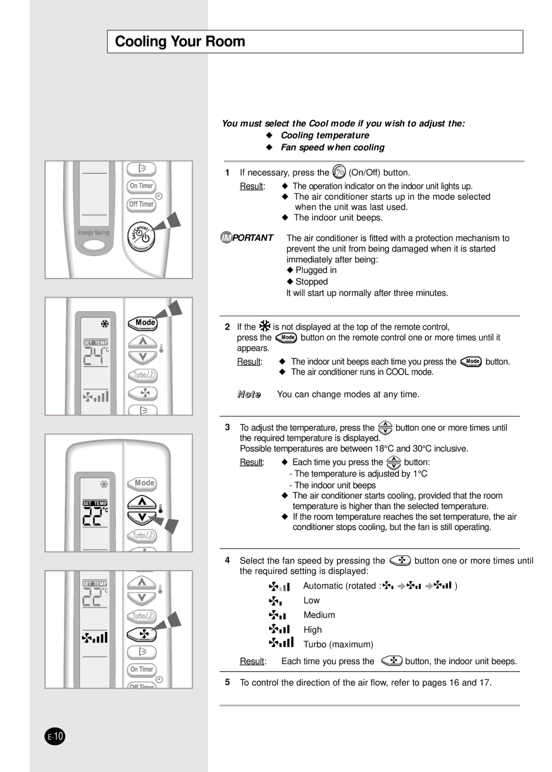 Samsung AQT18S0GB/UMG, AQT18S0GE/MID manual Cooling Your Room 