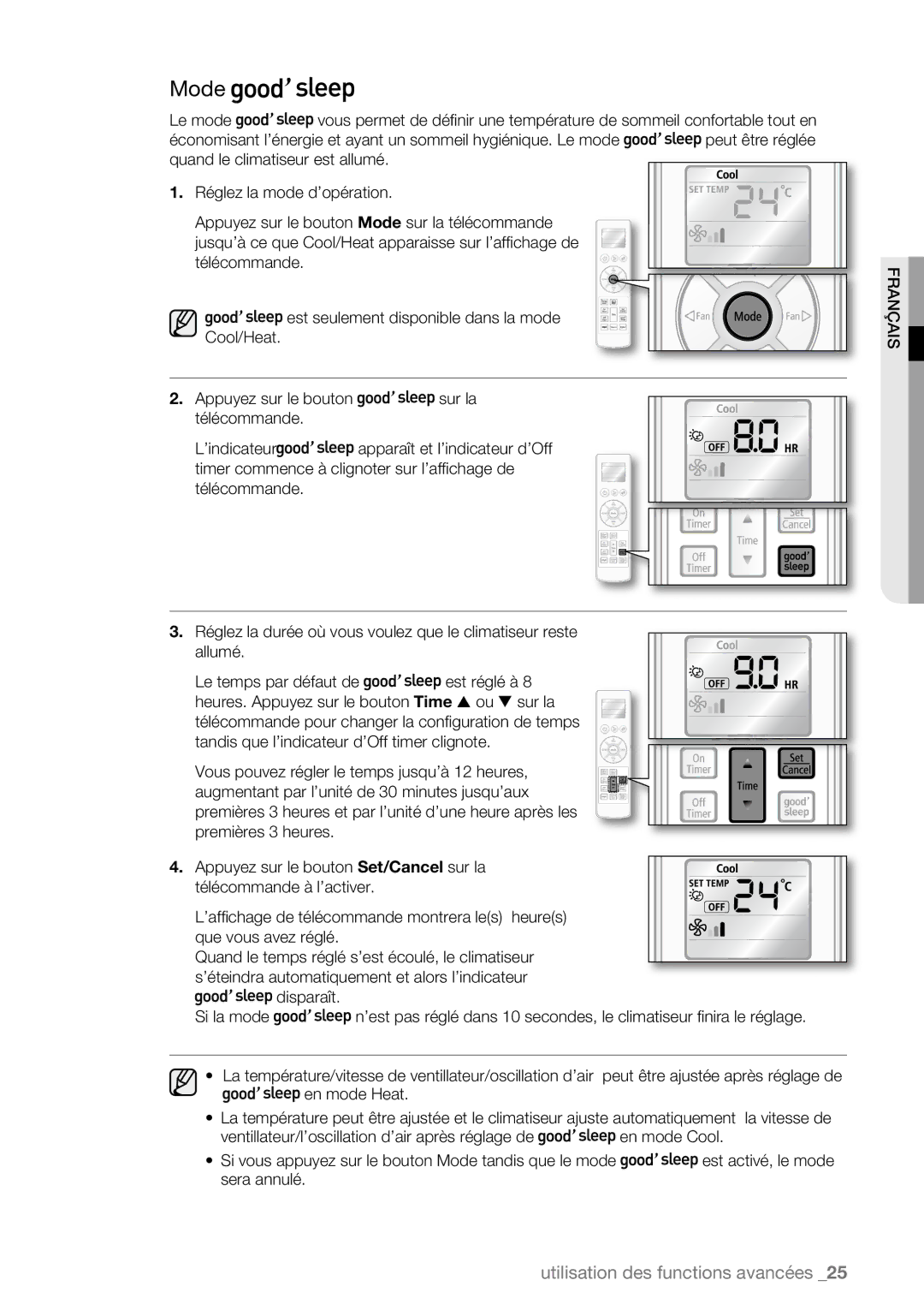 Samsung AQV12AWBN, AQV09AWBN, AQV09ABAX, AQV09ABBX, AQV12EWAN, AQV12ABBN, AQV18UGAN, AQV12ABBX, AQV12AWBX, AQV09AWBX manual Mode 