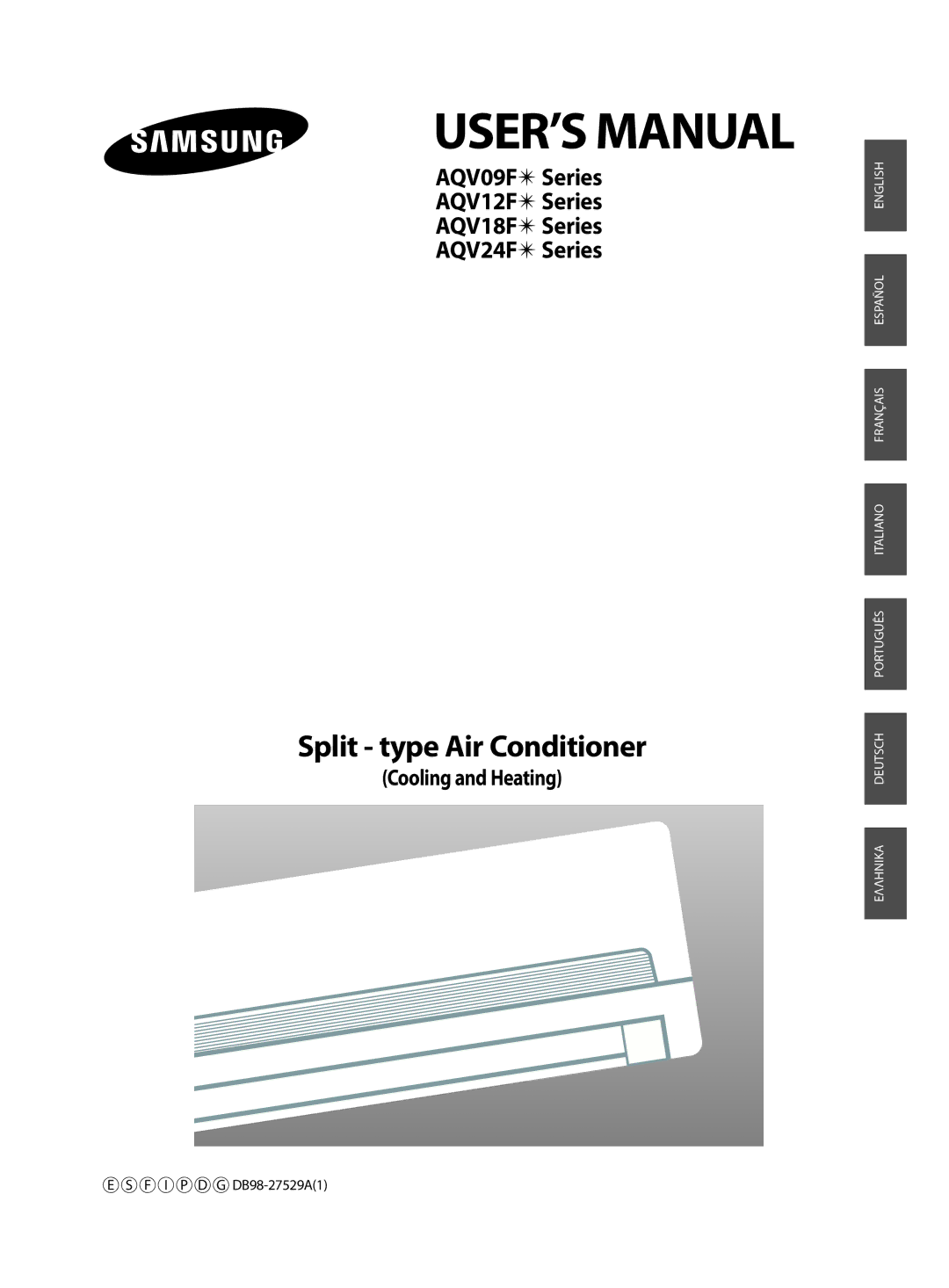 Samsung AQV24FAN, AQV09FAN, AQV18FAN, AQV09FAX, AQV12FAX, AQV18FAX, AQV12FAN, AQV24FAX manual USER’S Manual, Cooling and Heating 