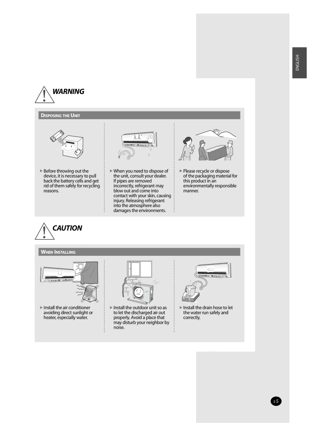 Samsung AQV24FAN, AQV09FAN, AQV18FAN, AQV09FAX, AQV12FAX, AQV18FAX, AQV12FAN, AQV24FAX manual Install the outdoor unit so as 