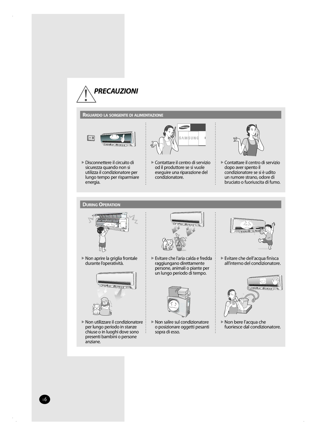 Samsung AQV18FAX, AQV09FAN, AQV18FAN, AQV09FAX, AQV12FAX, AQV24FAN, AQV12FAN, AQV24FAX manual Raggiungano direttamente 