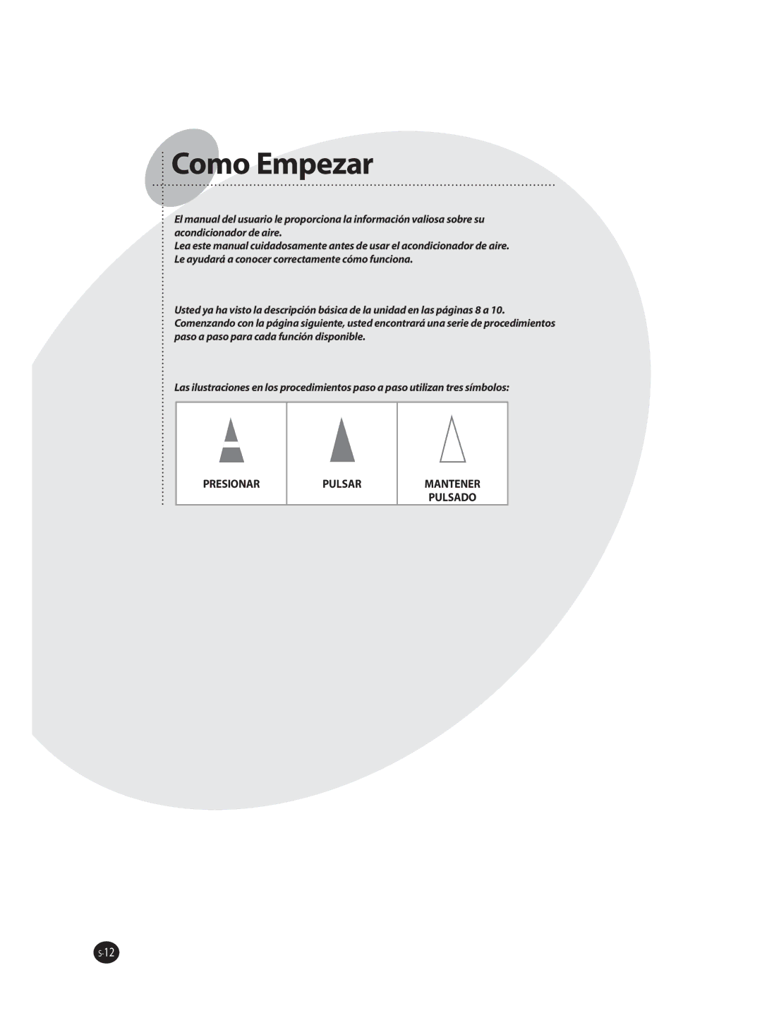 Samsung AQV12FAX, AQV09FAN, AQV18FAN, AQV09FAX, AQV24FAN, AQV18FAX, AQV12FAN, AQV24FAX manual Como Empezar 