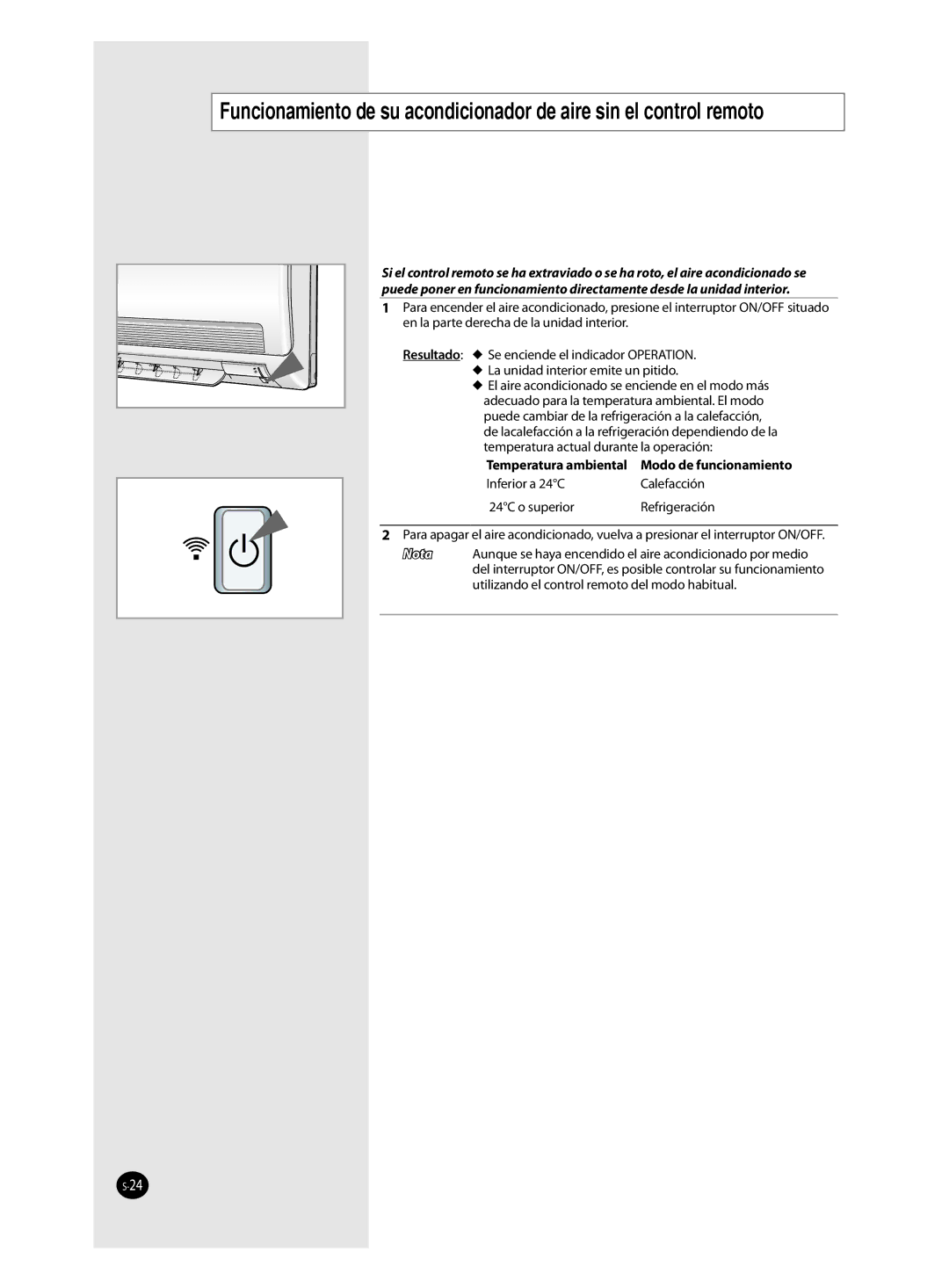 Samsung AQV24FAX, AQV09FAN, AQV18FAN, AQV09FAX, AQV12FAX, AQV24FAN Aunque se haya encendido el aire acondicionado por medio 