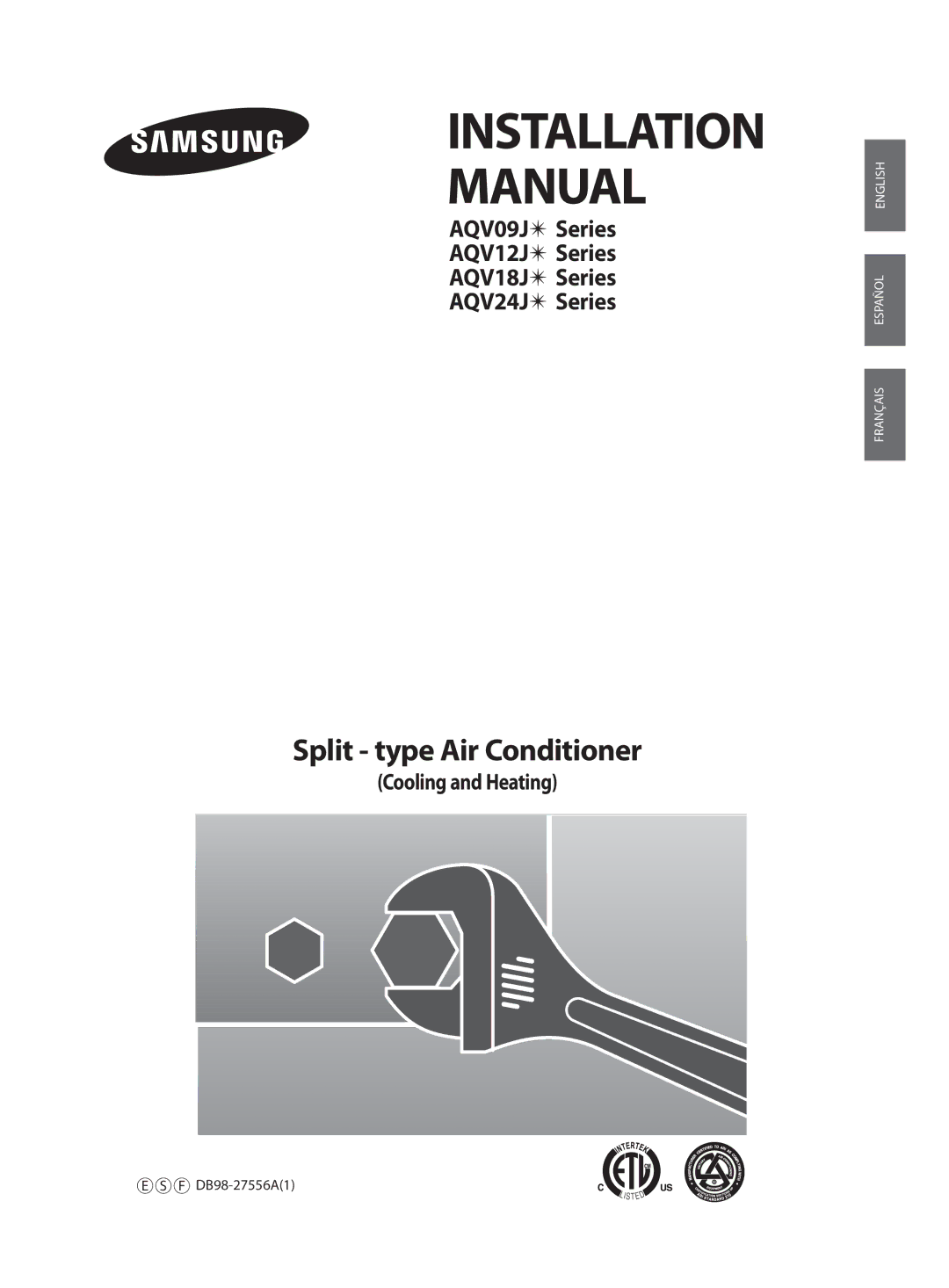 Samsung AQV09J installation manual Installation Manual, Cooling and Heating 