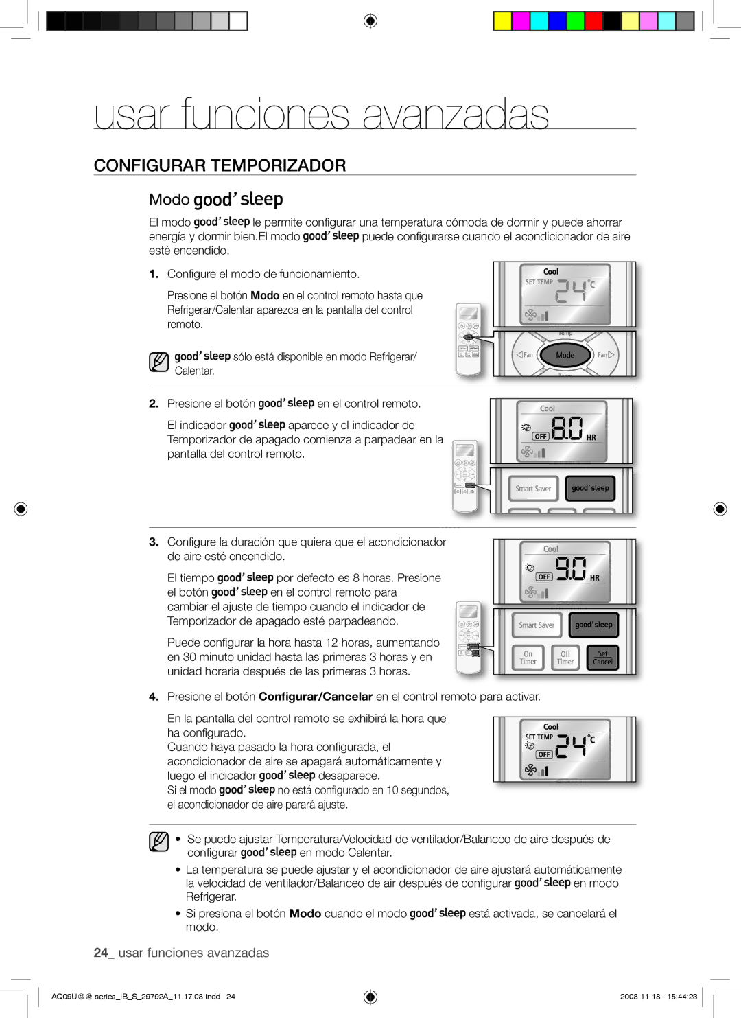 Samsung AQV09UGAN, AQV24UGAX, AQV24UGAN, AQV18UGAN, AQV18UGAX, AQV12UGAN, AQV12UGAX, AQV09UGAX manual Modo 