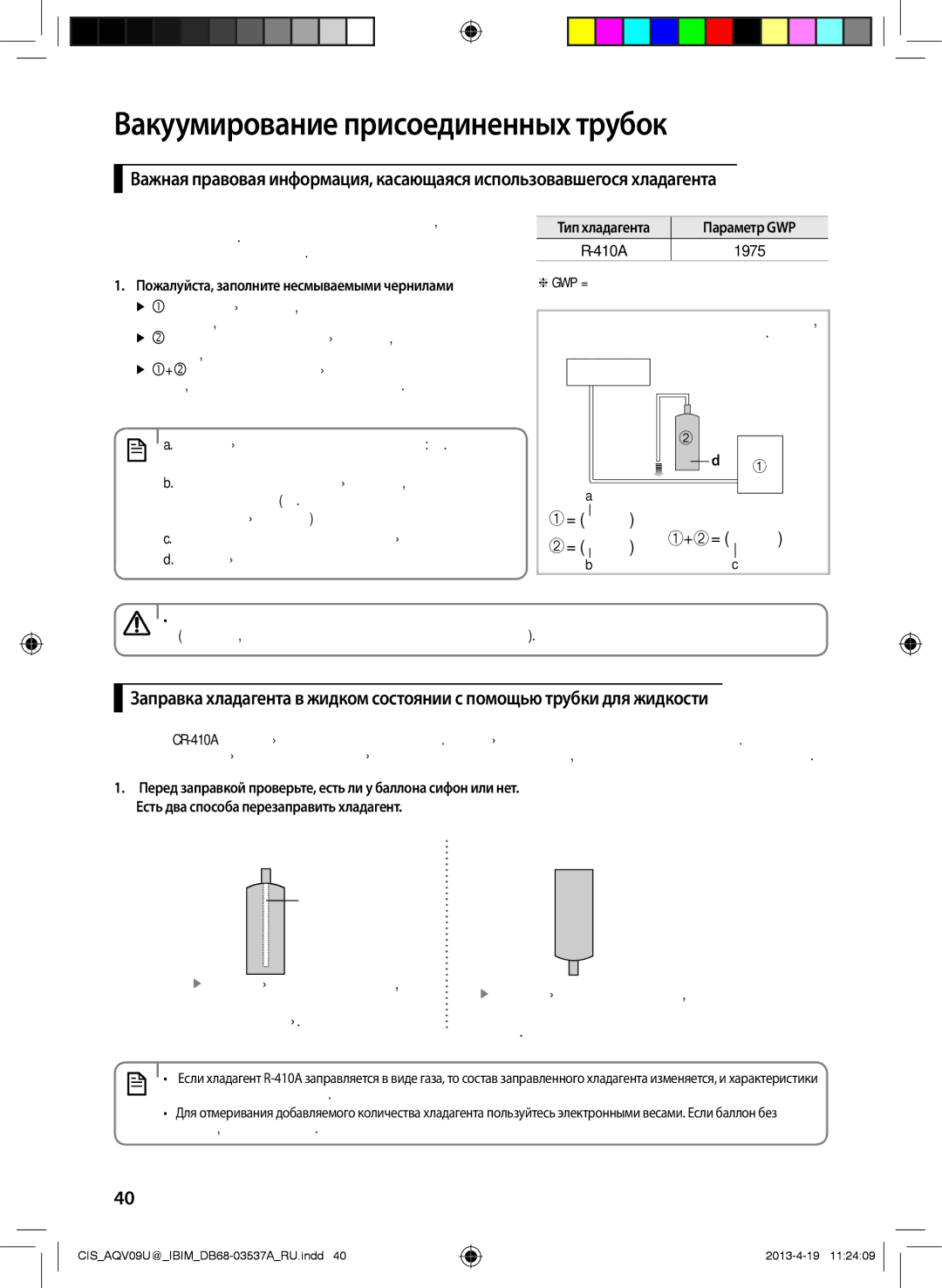 Samsung AQV09UGFNSER, AQV12UGFNSER, AQV24UGFNSER, AQV18UGFNSER manual Параметр GWP, 1975, Кг + =, Сифон 