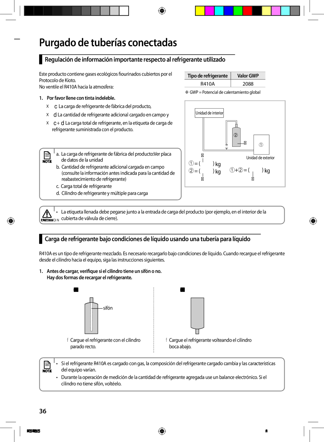 Samsung AQV09UGFXEUR, AQV09UGFNEUR, AQV12UGFNEUR, AQV12UGFXEUR manual Por favor llene con tinta indeleble, Del equipo varían 