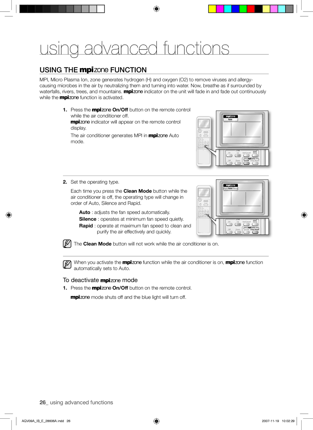 Samsung AQV09AWAX, AQV09VBCNKCV, AQV12AWAX, AQV09ABAX, AQV12AWAN, AQV12ABAX, AQV09AWAN, AQV12VBCX, AQV12VBCN Using the Function 