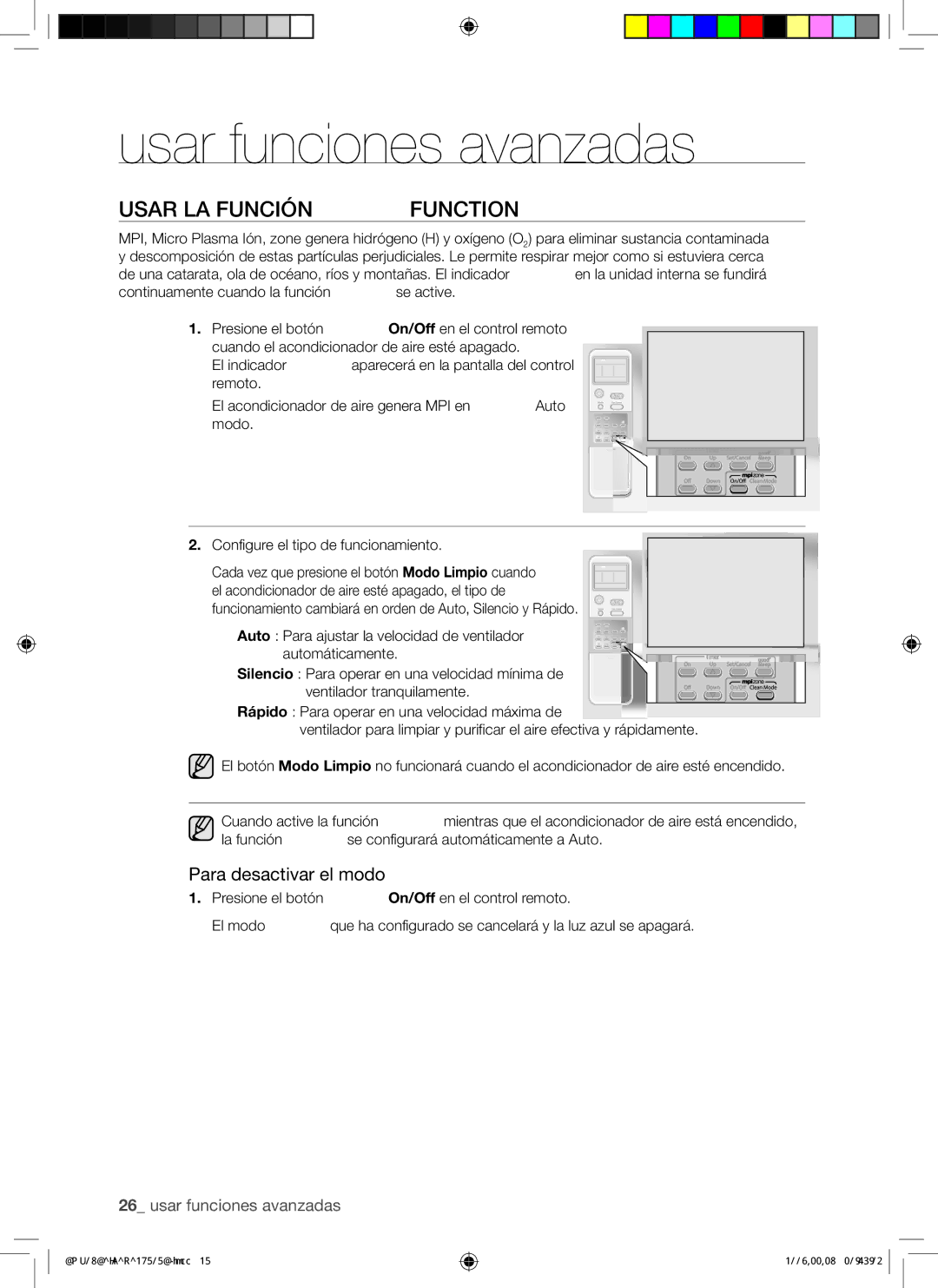 Samsung AQV12VBCN, AQV12AWAX, AQV09AWAX, AQV12AWAN, AQV12ABAX, AQV09AWAN, AQV09VBCN, AQV12VBCX manual Usar LA Función Function 