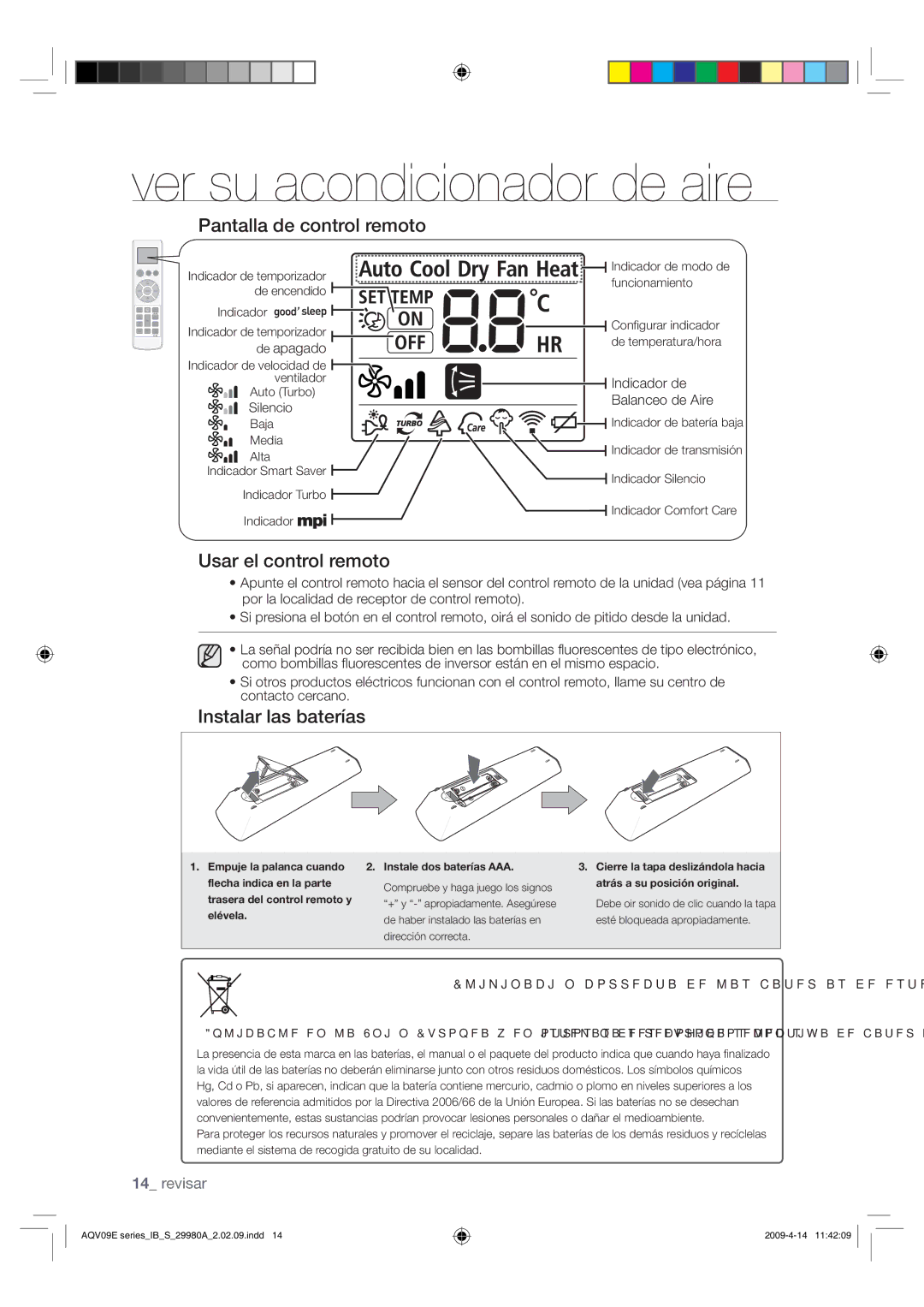 Samsung AQV09EWAN, AQV12EWAN, AQV18UGAN 1BOUBMMBEFDPOUSPMSFNPUP, 6TBSFMDPOUSPMSFNPUP, EfBqbhbep, #BmbodfpEfJsf 