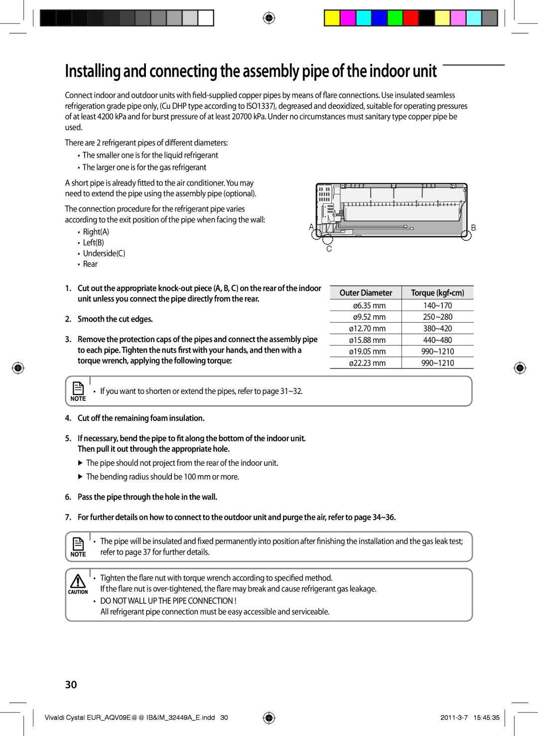 Samsung AQV09EWEX, AQV12EWEN, AQV09EWEN, AQV12EWEX manual Smooth the cut edges, Cut off the remaining foam insulation 