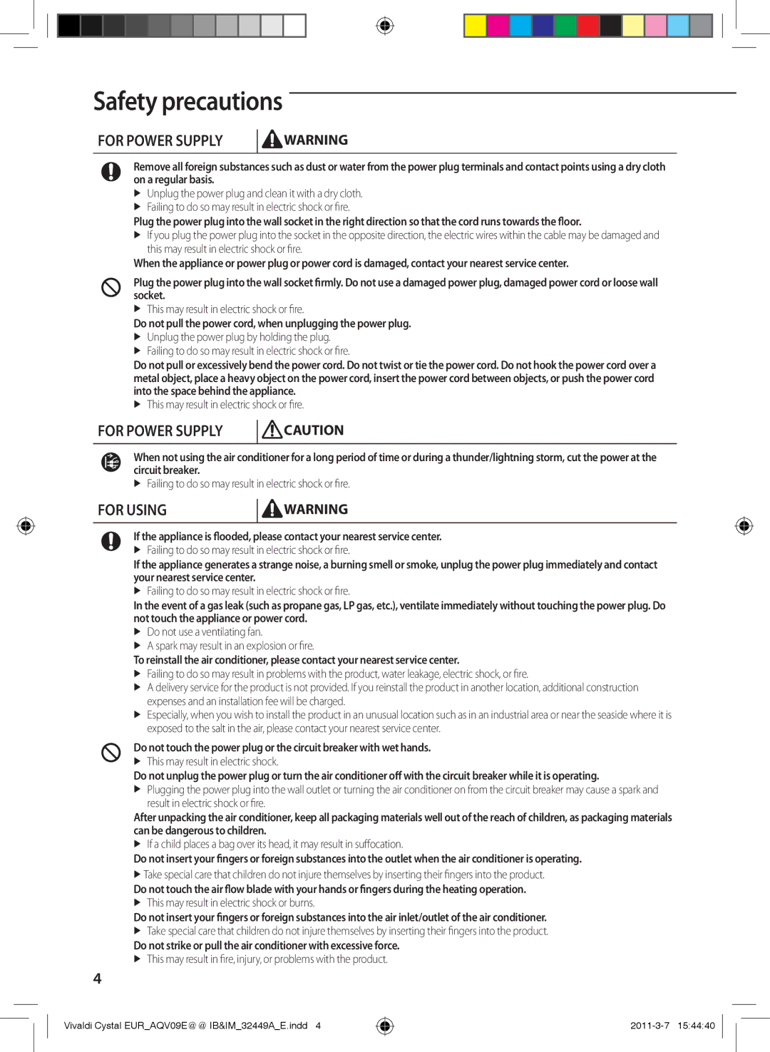 Samsung AQV12EWEN, AQV09EWEN, AQV09EWEX, AQV12EWEX manual For Using 