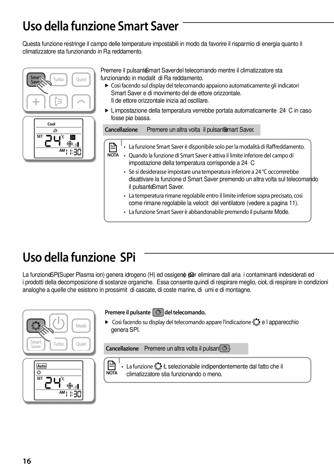 Samsung AQV18KBBN manual UsoAA della funzione Smart Saver, Uso della funzione SPi, Del telecomando, Genera SPI, La funzione 