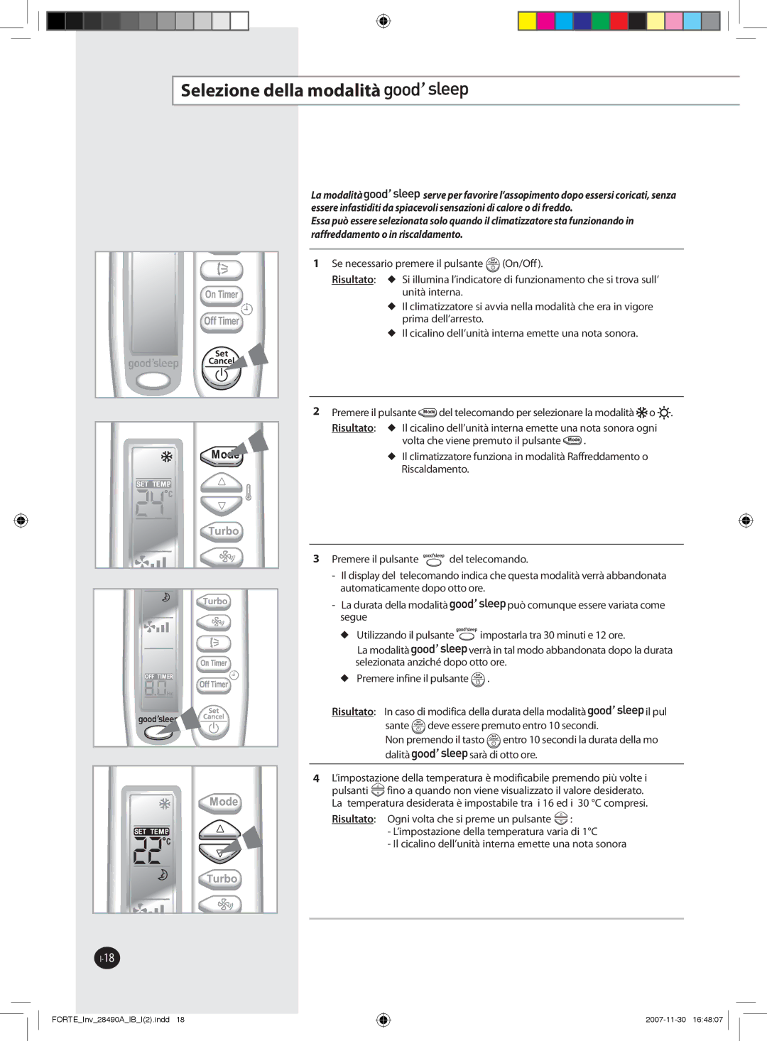 Samsung AQV09FCX, AQV18FCX, AQV12NSBX, AQV18FCN, AQV09NSAN, AQV09NSBX, AQV24NSAX, AQV24FCX, AQV12NSAX Selezione della modalità 