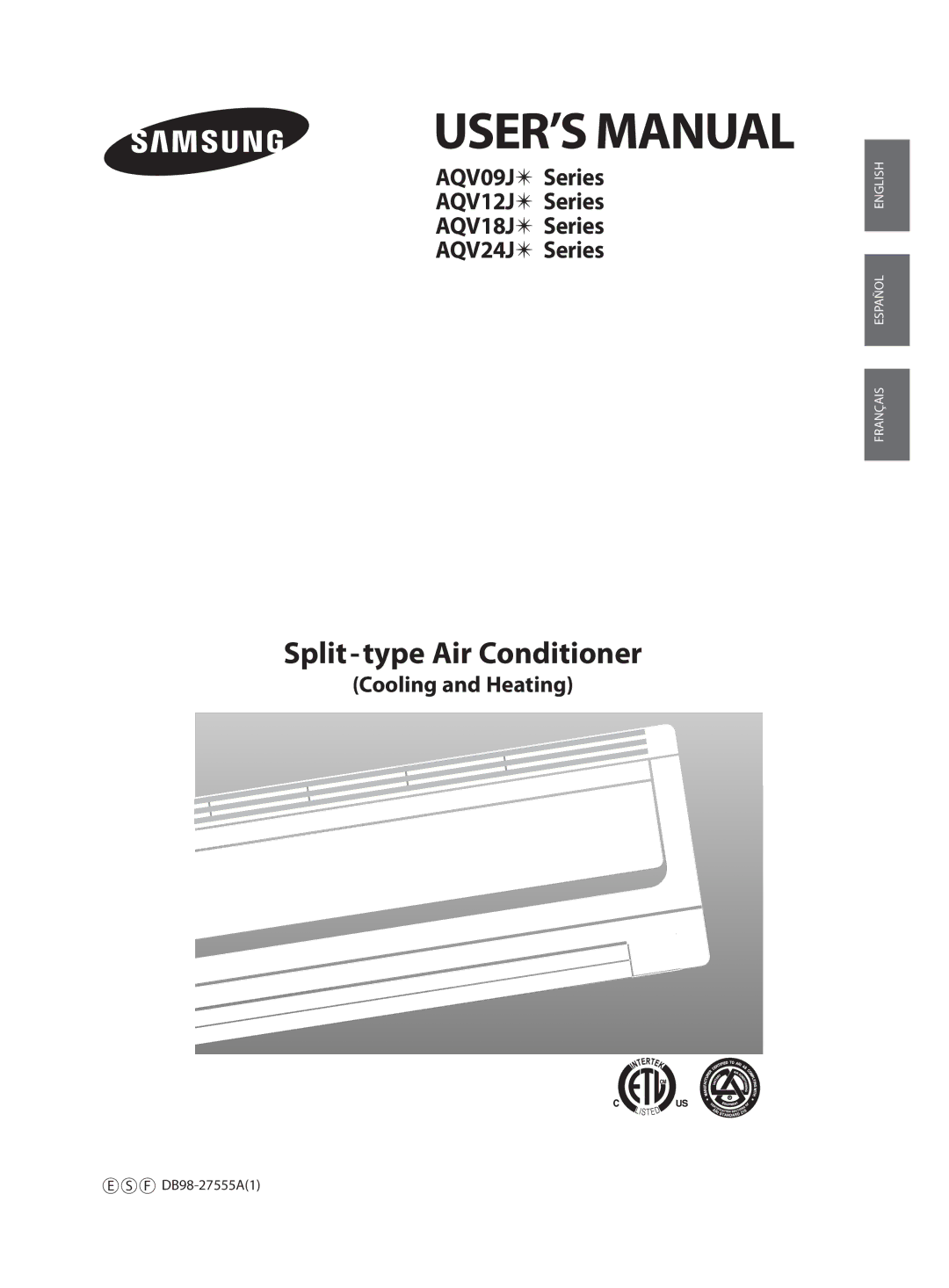 Samsung AQV12J, AQV18J, AQV24J, QV09J user manual USER’S Manual, Cooling and Heating 