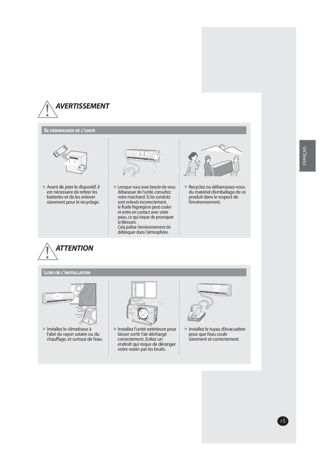 Samsung AQV09MWAX, AQV18MWAX manual Fowjspoofnfou, MbCmfttvsf, MbjttfsTpsujsMBjsEïdibshï, Dpssfdufnfou&WjufVo 