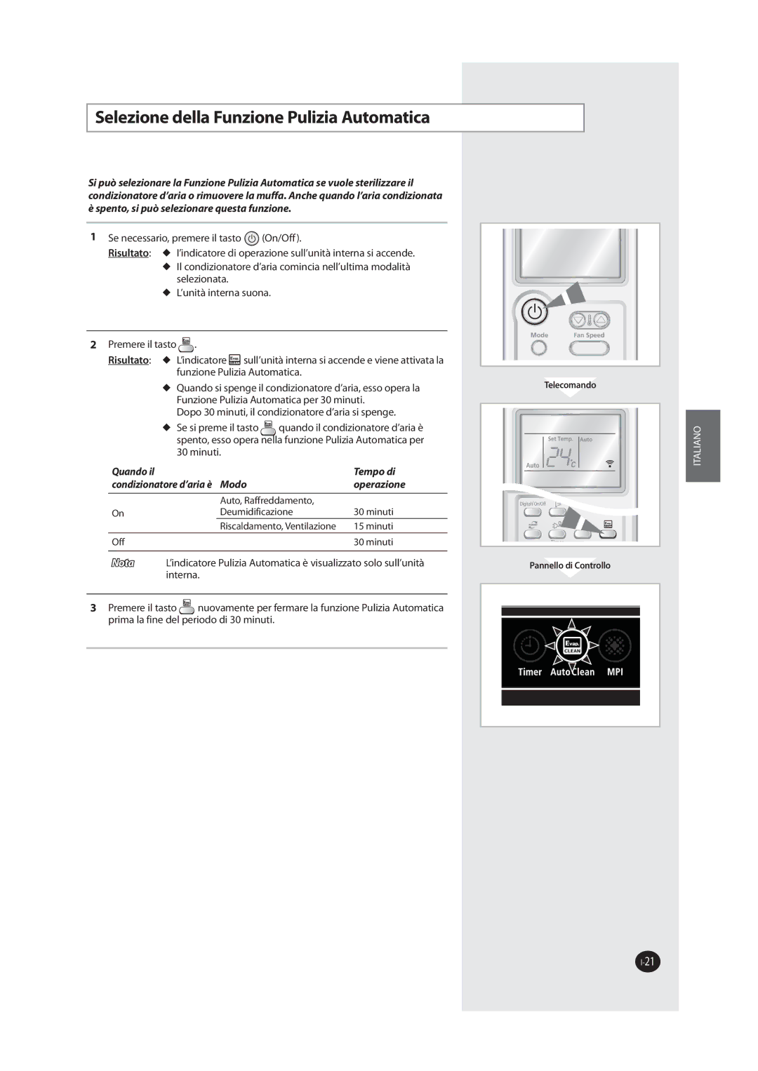 Samsung AQV09MWAX, AQV18MWAX manual 4FMFJPOFEFMMBVOJPOF1VMJJBVUPNBUJDB, 5FNQPEJ DPOEJJPOBUPSFEBSJBÒ .PEP Pqfsbjpof 