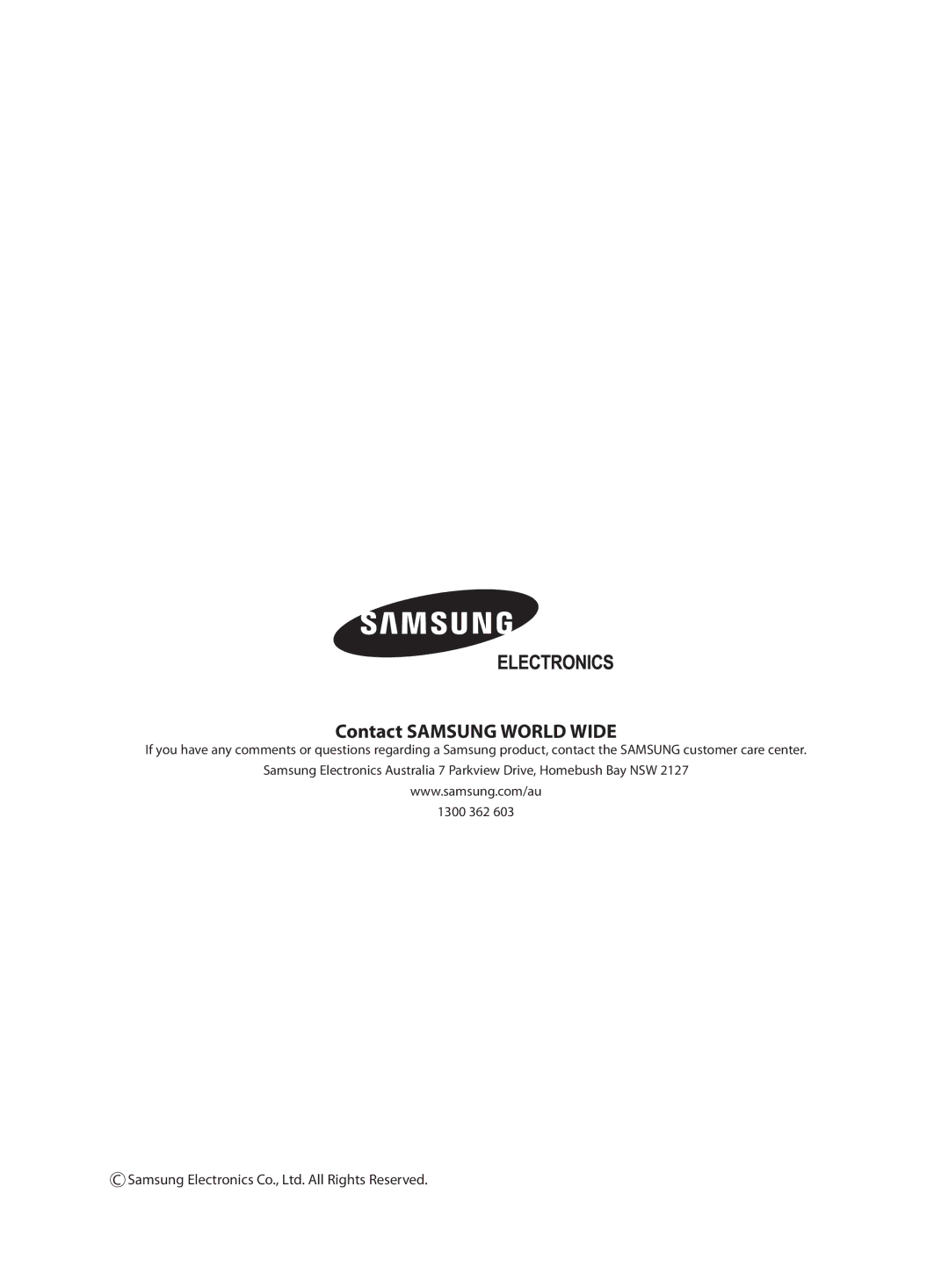 Samsung AQV24VBCN, AQV24VBCX, AQV18VBCN, AQV09VBCX, AQV09VBEN, AQV09VBCN, AQV18VBCX, AQV12VBCX manual Contact Samsung World Wide 