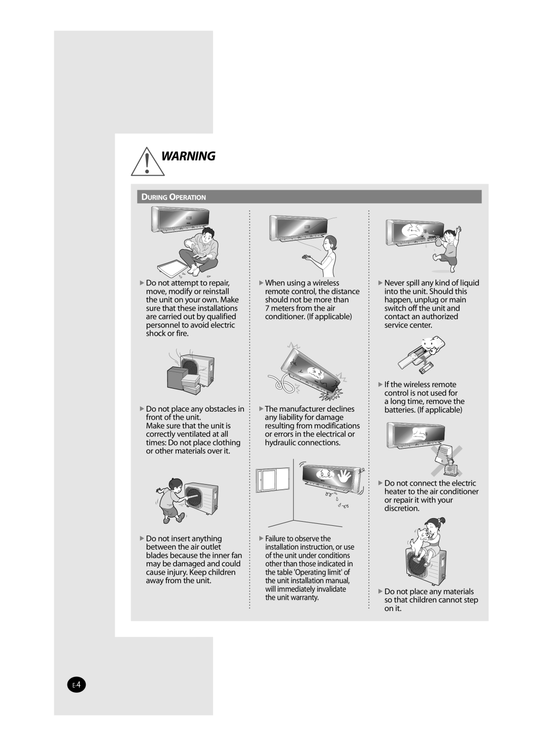 Samsung AQV09VBCX, AQV24VBCX, AQV18VBCN, AQV24VBCN, AQV09VBEN, AQV09VBCN, AQV18VBCX, AQV12VBCX, AQV12VBCN manual During Operation 